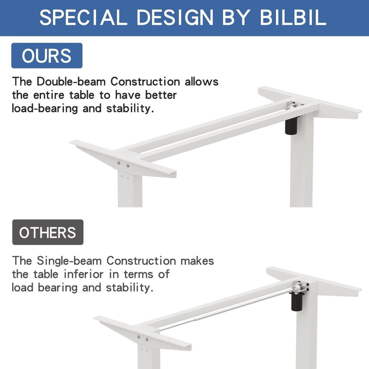 Alt view image 7 of 7 - bilbil Electric Height Adjustable Standing Desk, Sit to Stand Desk Home Office Computer Desk(48 x 24 Oak Top + White Frame)