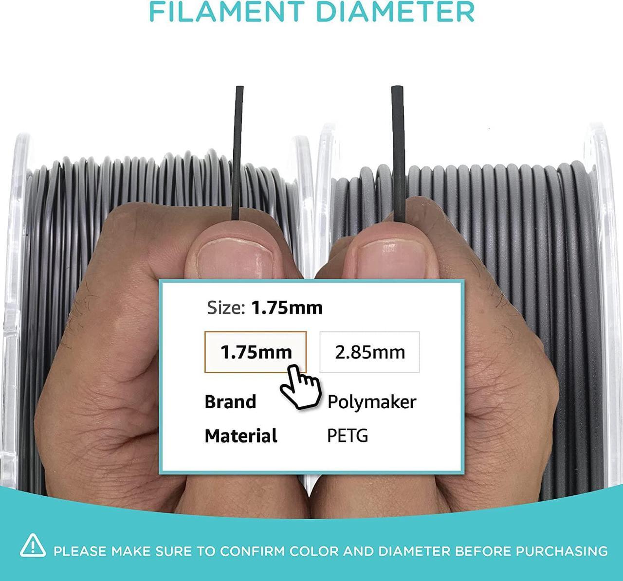 Alt view image 4 of 7 - Polymaker PETG Filament 1.75mm, 1kg Strong PETG 3D Printer Filament Black - PolyLite PETG Black 3D Printing Filament 1.75mm, Dimensional Accuracy +/- 0.03mm, Print with Most 3D Printers