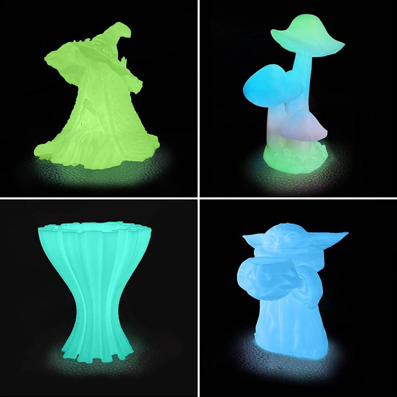 Alt view image 4 of 6 - iSANMATE 3D Printer Filament Bundle, Glow in The Dark Filament Multicolor, Green, Blue and Blue-Green, PLA Filament 1.75 mm, Dimensional Accuracy +/- 0.03 mm, 250g X 4 Pack
