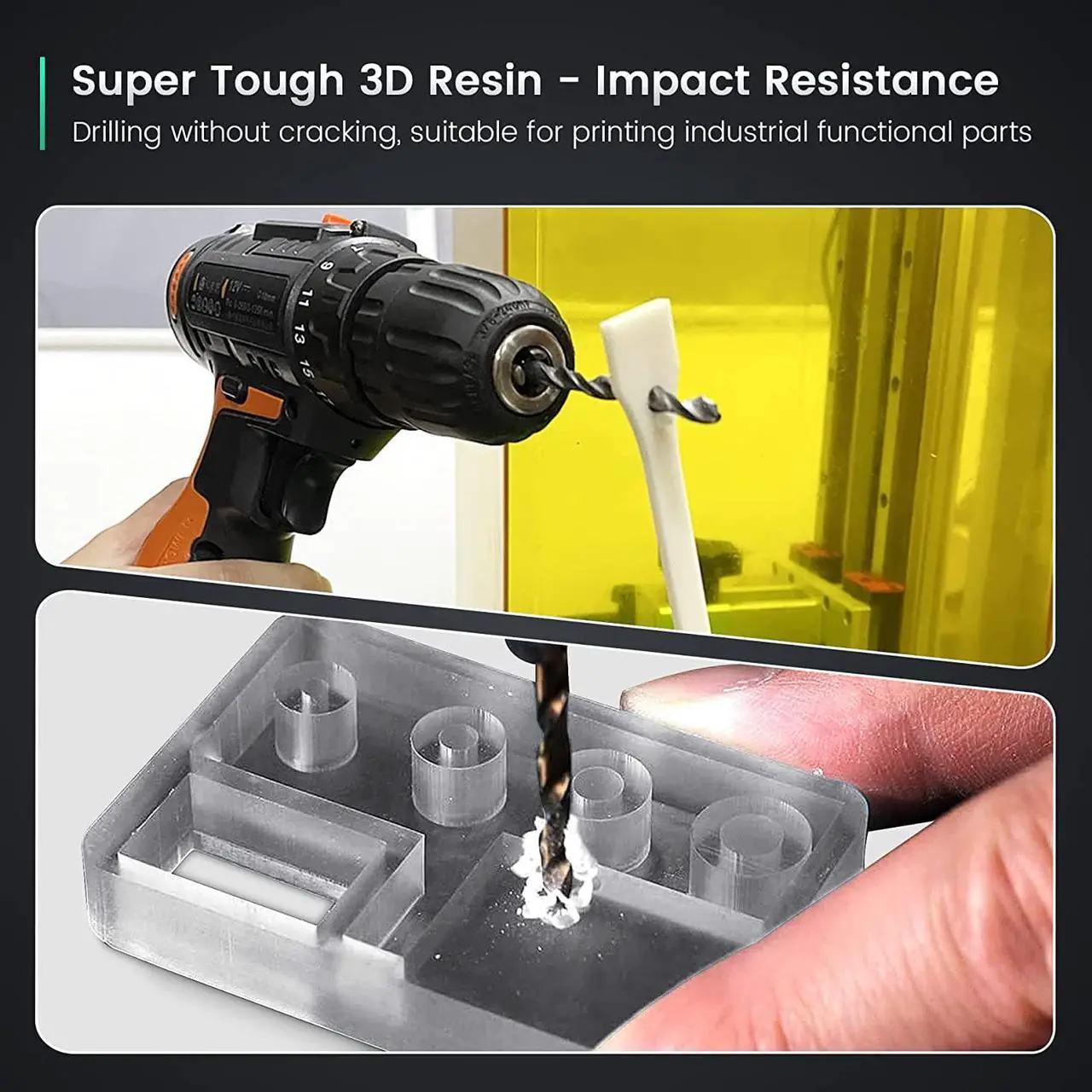 Alt view image 4 of 7 - SUNLU ABS Like 3D Printer Resin Bundle Multicolor, Fast Curing 3D Printing Liquid Photopolymer Resin, 395 to 405nm UV Curing, 2kg in Total, 0.5kg per Bottle, 4 Packs, Grey+White+Clear Blue+Clear Red