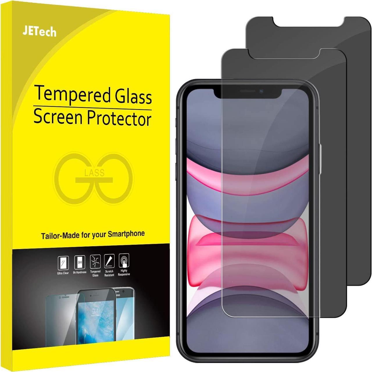 JETech Privacy Screen Protector for iPhone 11 and iPhone XR 6.1-Inch, Anti Spy Tempered Glass Film, 2-Pack