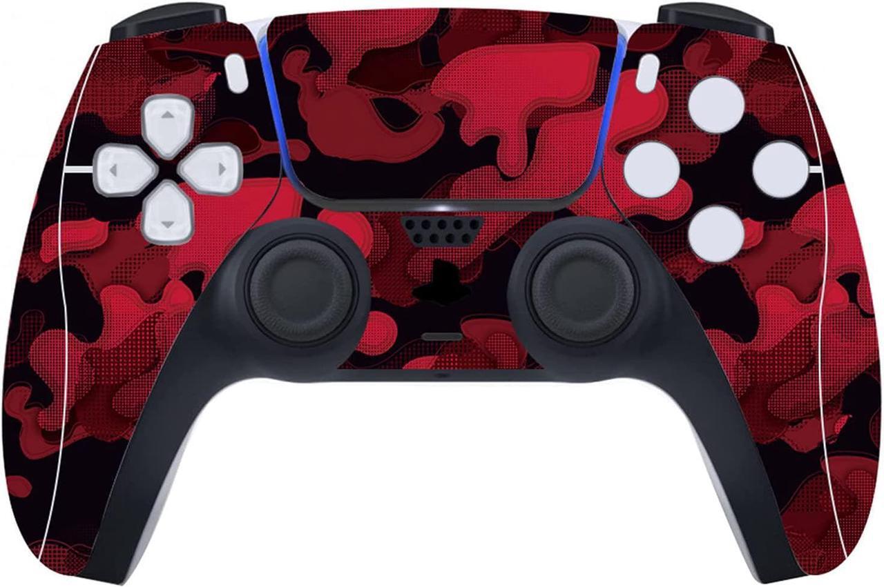Alt view image 2 of 7 - PlayVital Black Red Camouflage Full Set Skin Decal for PS5 Console Disc Edition, Sticker Vinyl Decal Cover for PS5 Controller & Charging Station & Headset & Media Remote