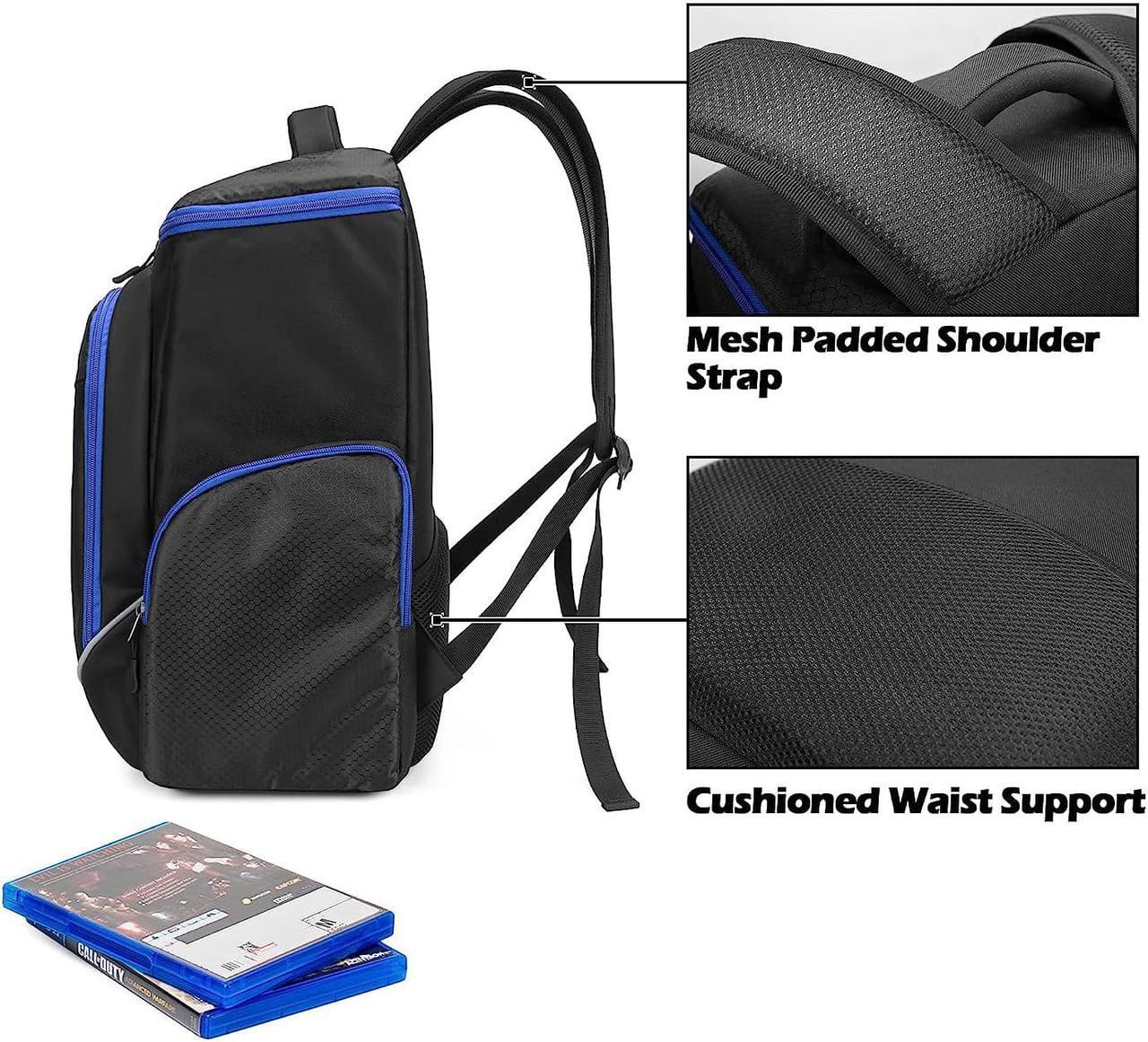 Alt view image 4 of 7 - Trunab Gaming Console Backpack Compatible with PS5/PS4/PS4 Pro/PS4 Slim/Xbox One/Xbox One X/Xbox One S, Travel Carrying Bag with Multiple Pockets for 15.6 Laptop and Gaming Accessories