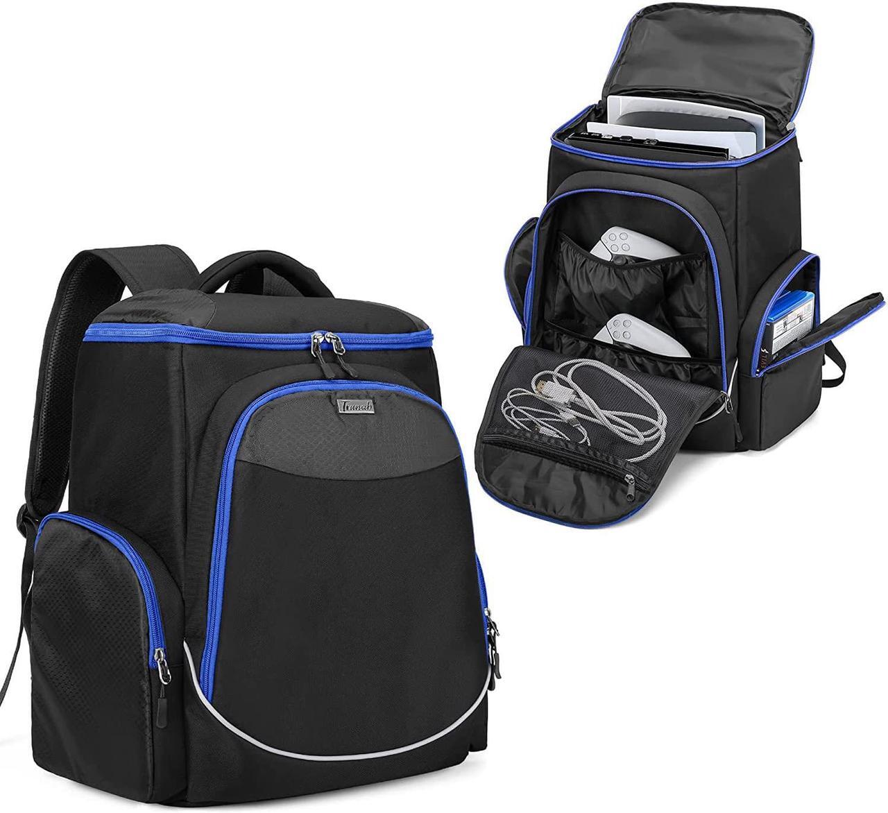 Main image of Trunab Gaming Console Backpack Compatible with PS5/PS4/PS4 Pro/PS4 Slim/Xbox One/Xbox One X/Xbox One S, Travel Carrying Bag with Multiple Pockets for 15.6 Laptop and Gaming Accessories