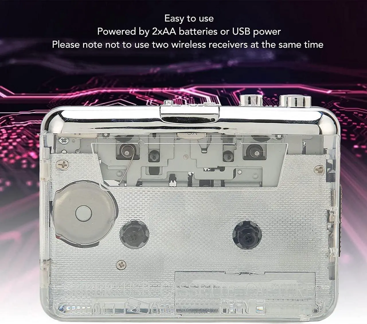 Alt view image 3 of 7 - ASHATA Portable Cassette Player, USB Cassette Tape to MP3 Converter, Audio Walkman Cassette Tape to Digital Converter Player, FM Radio Cassette Player with 3.5mm Headphone Jack