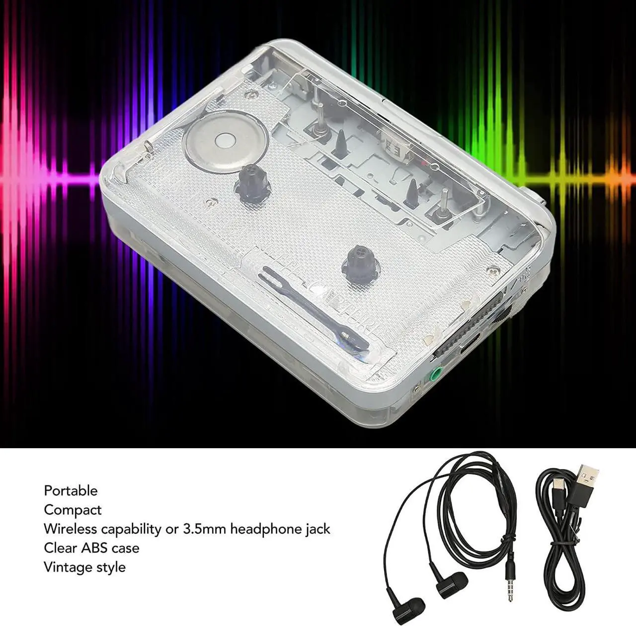 Alt view image 4 of 7 - ASHATA Portable Cassette Player, USB Cassette Tape to MP3 Converter, Audio Walkman Cassette Tape to Digital Converter Player, FM Radio Cassette Player with 3.5mm Headphone Jack