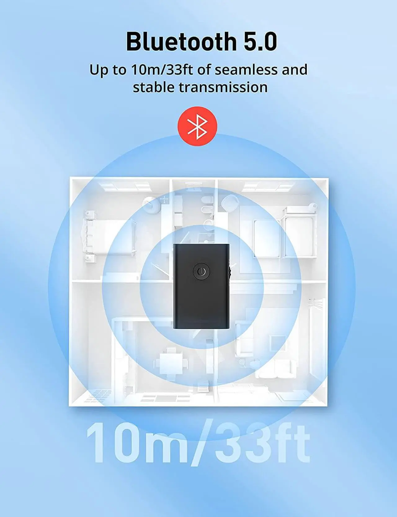 Alt view image 5 of 7 - V5.0 Bluetooth Transmitter Receiver for TV PC, 2-in-1 AUX Audio Adapter, Wireless 3.5mm Bluetooth Adapter for Headphones/Car/Home Stereo/Switch/Speakers, Simultaneously Pair 2 Devices