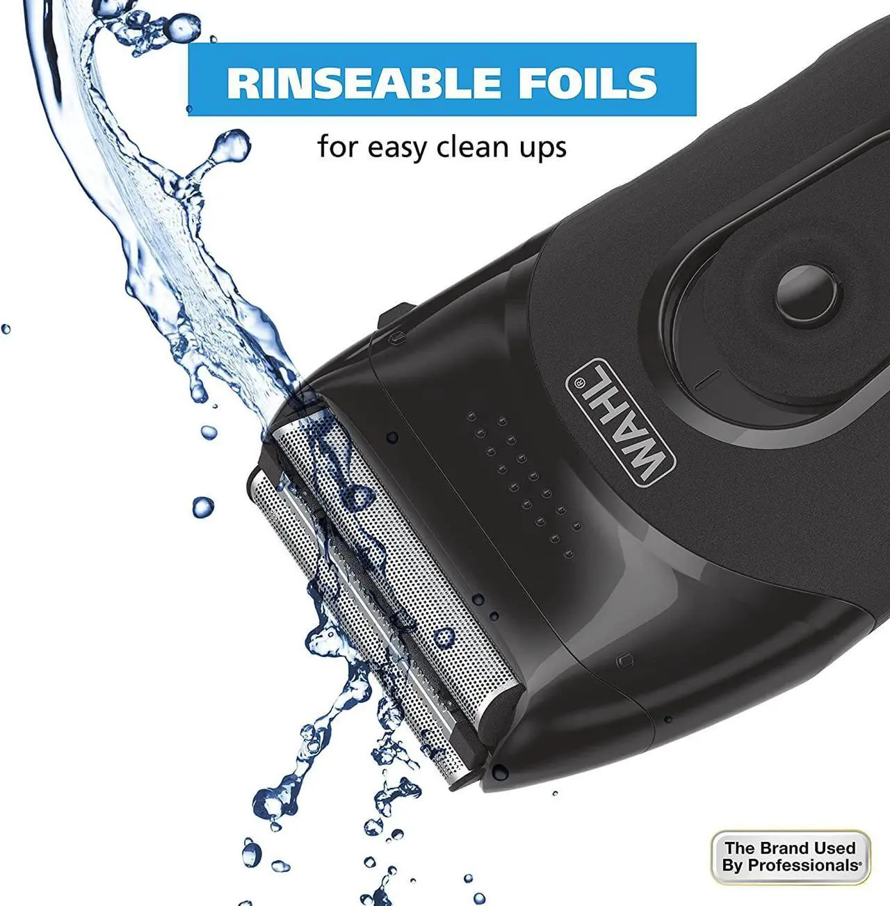 Alt view image 6 of 7 - Wahl Compact Rechargeable Lithium Ion Shaver Kit with Hygienic Rinseable Foils & Cutter Bar with Dual Flexible Foils That Move with The Contours of Your Face - 7065