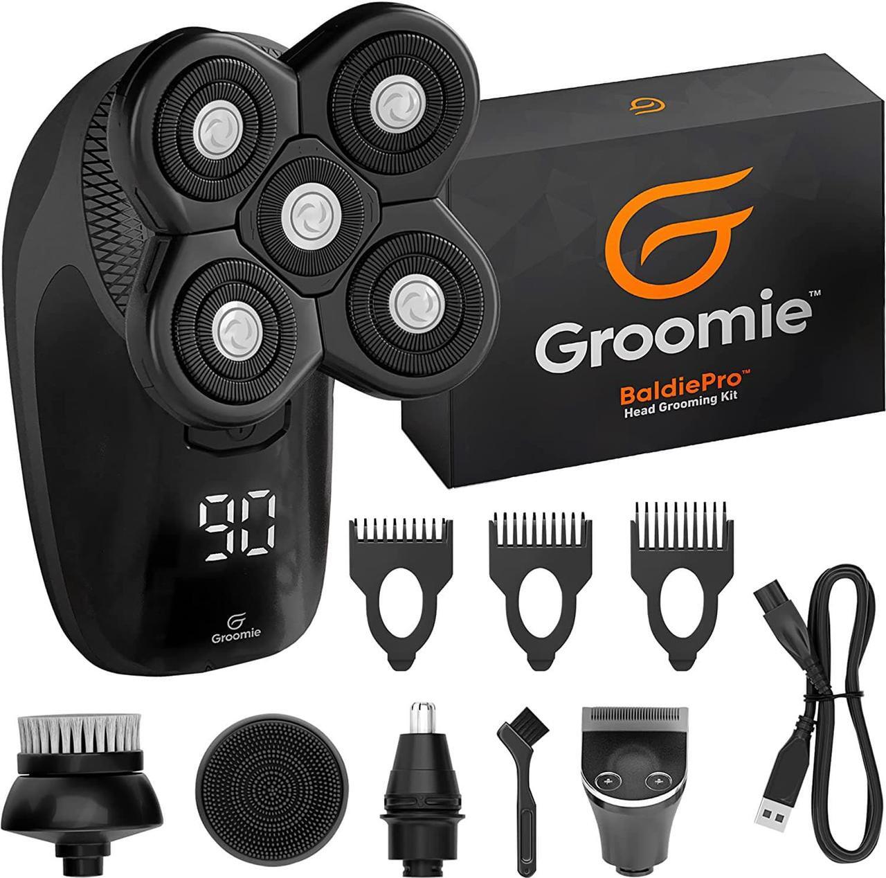 Main image of GROOMIE BaldiePro - Cordless Head Shavers for Bald Men - Comfort Head Shaver - Bald Head Care for Men - Easy Use Palm Shaver for a Smooth Bald Shave - Ergonomic Shavers for Bald heads - Balding Shaver