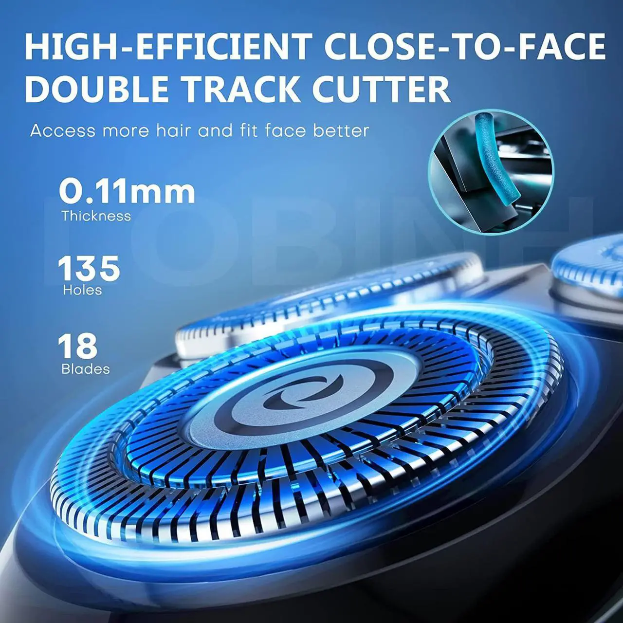 Alt view image 3 of 7 - Electric Shaver for Men, 100% Washable Rechargeable Waterproof Electric Razor Wet & Dry Shaving with Pop-up Trimmer, 1 Hour Fast Charging, 4D Floating Head, LCD Power Indicator