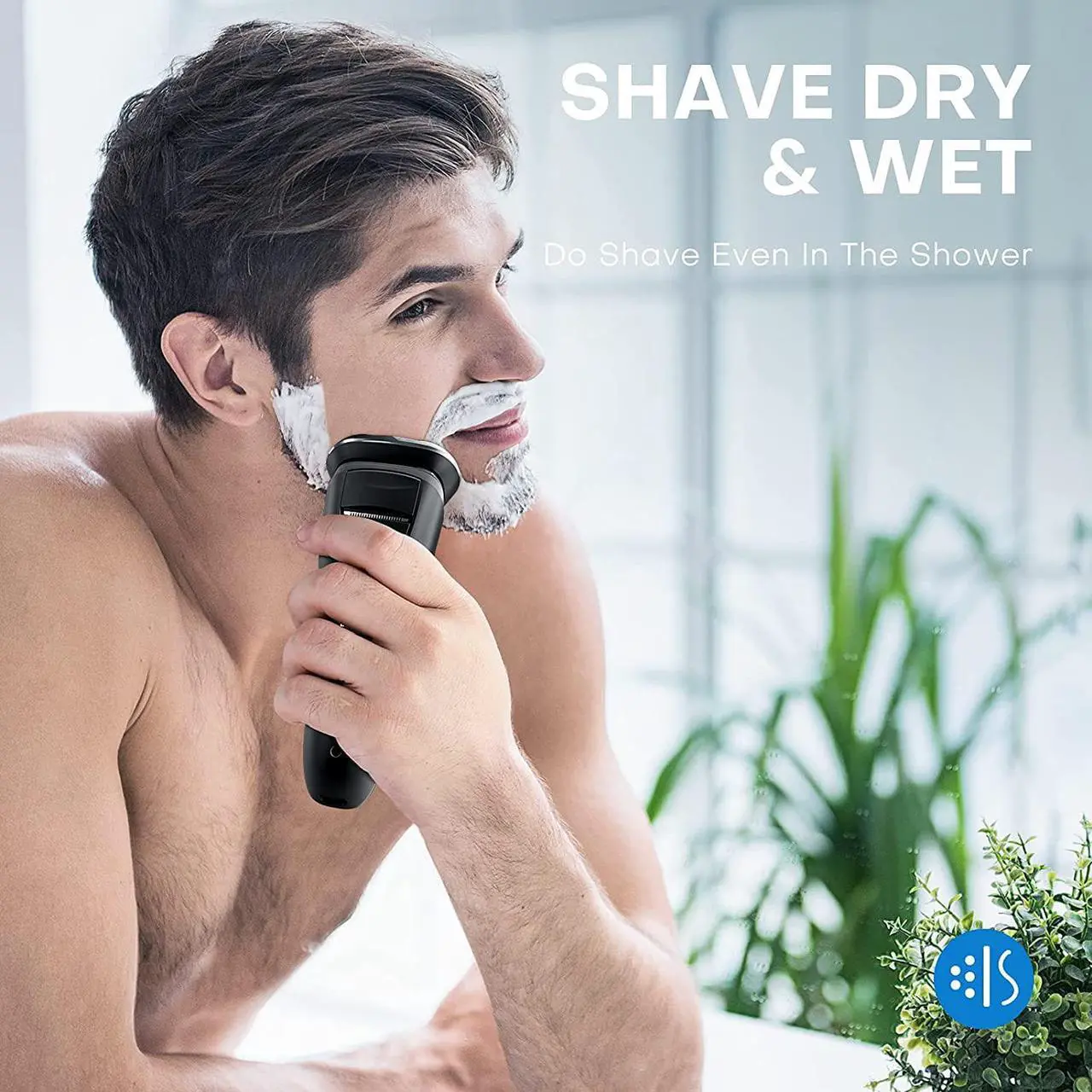 Alt view image 7 of 7 - Electric Shaver for Men, 100% Washable Rechargeable Waterproof Electric Razor Wet & Dry Shaving with Pop-up Trimmer, 1 Hour Fast Charging, 4D Floating Head, LCD Power Indicator