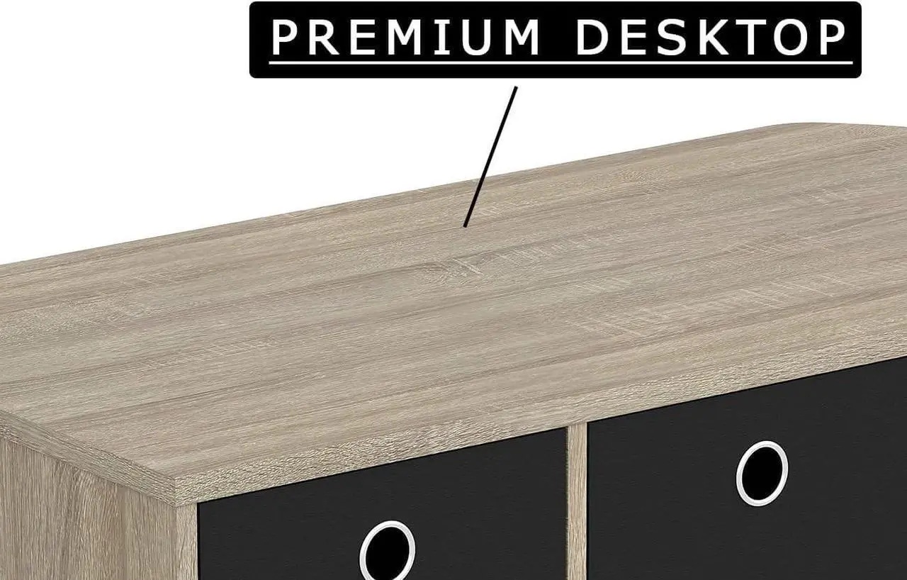 Alt view image 5 of 7 - Safdie Small Computer Space-Saver Writing 2 Storage Drawers-Sturdy Study, Work Table-Compact Home, Living, Dorm Room,Bedroom, Office Modern Student, Gamer Desk, One Size, Dark Taupe