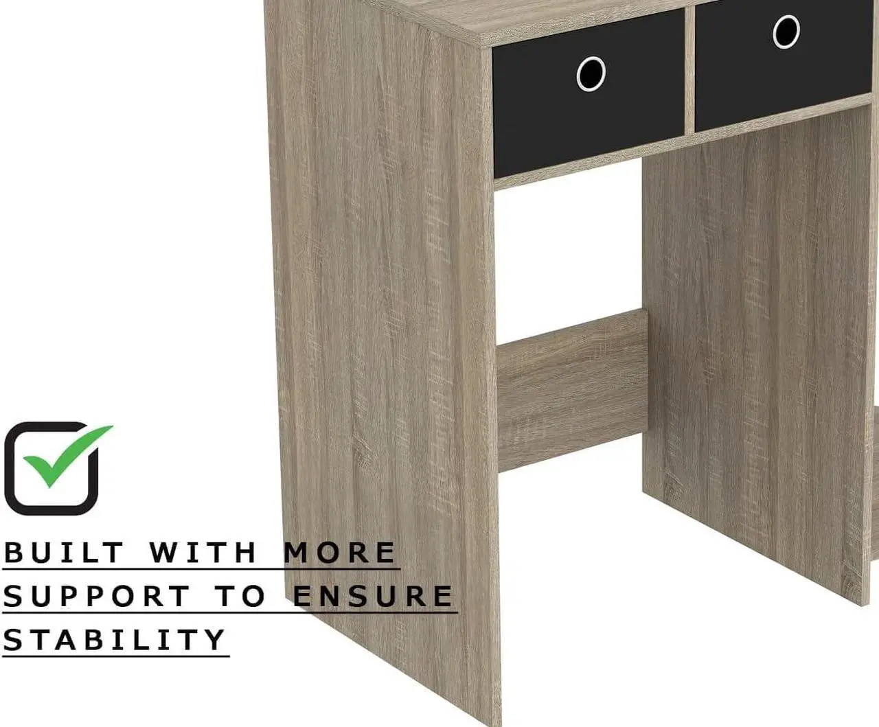 Alt view image 7 of 7 - Safdie Small Computer Space-Saver Writing 2 Storage Drawers-Sturdy Study, Work Table-Compact Home, Living, Dorm Room,Bedroom, Office Modern Student, Gamer Desk, One Size, Dark Taupe