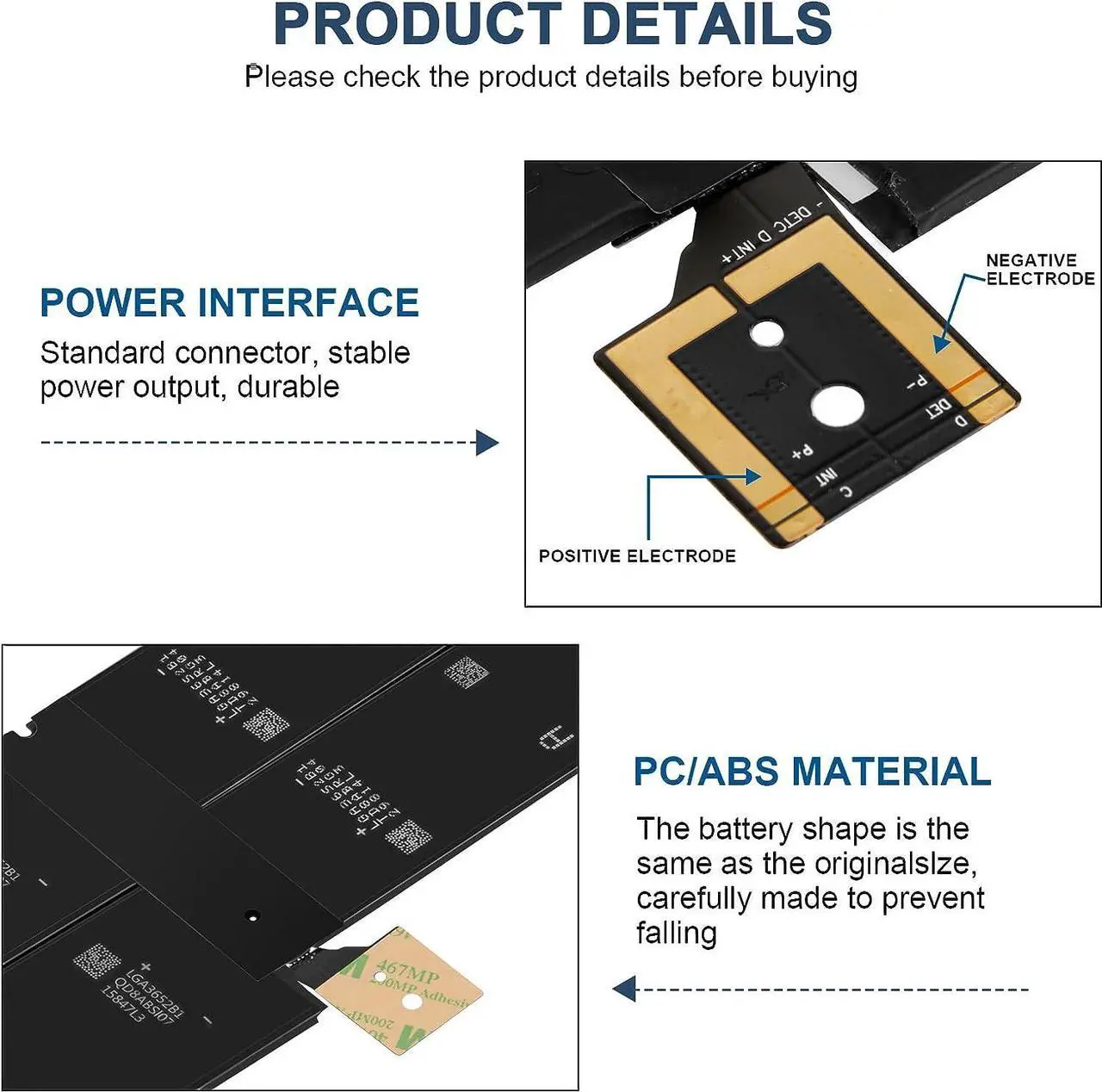 Alt view image 3 of 7 - G3HTA038H DYNM02 Laptop Battery for Microsoft Surface Pro 5th Gen (Model 1796, 2017), Surface Pro 6 (Model 1807/1809/1796, 2018 Tablet Series) 12.3" 2-in-1, Core i5 i7 m3 FJU-00001 FKJ/FKG-00001