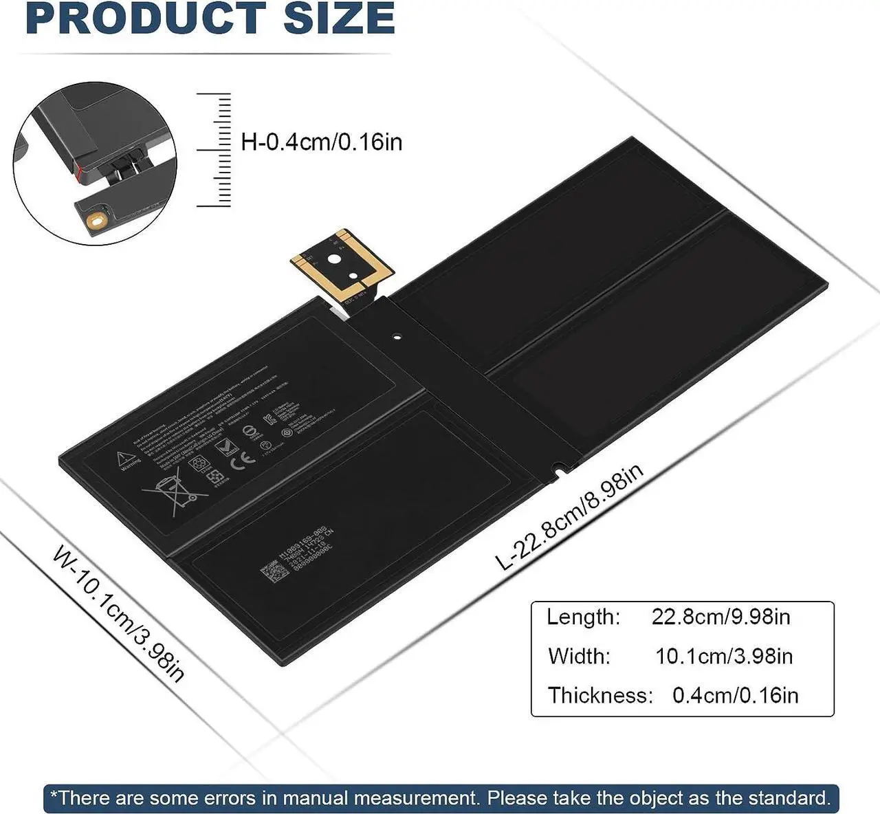 Alt view image 2 of 7 - G3HTA038H DYNM02 Laptop Battery for Microsoft Surface Pro 5th Gen (Model 1796, 2017), Surface Pro 6 (Model 1807/1809/1796, 2018 Tablet Series) 12.3" 2-in-1, Core i5 i7 m3 FJU-00001 FKJ/FKG-00001