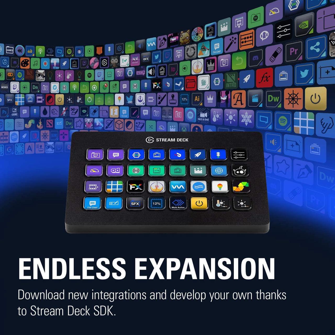 Alt view image 7 of 7 - Elgato Stream Deck XL - Advanced Stream Control with 32 Customizable LCD Keys, for Windows 10 and macOS 10.13 or Later (10GAT9901)