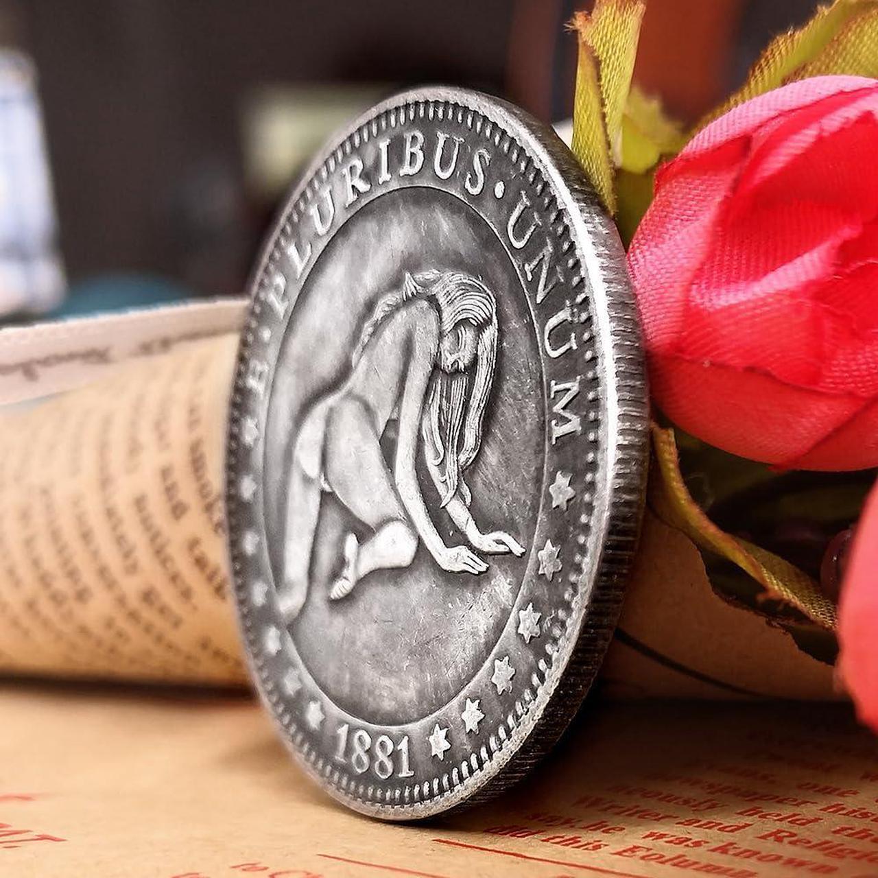 Alt view image 3 of 6 - Beauty Girl Collection Coin US Replica Antique Morgan Hobo Coin Lucky Baby Commemorative Badge