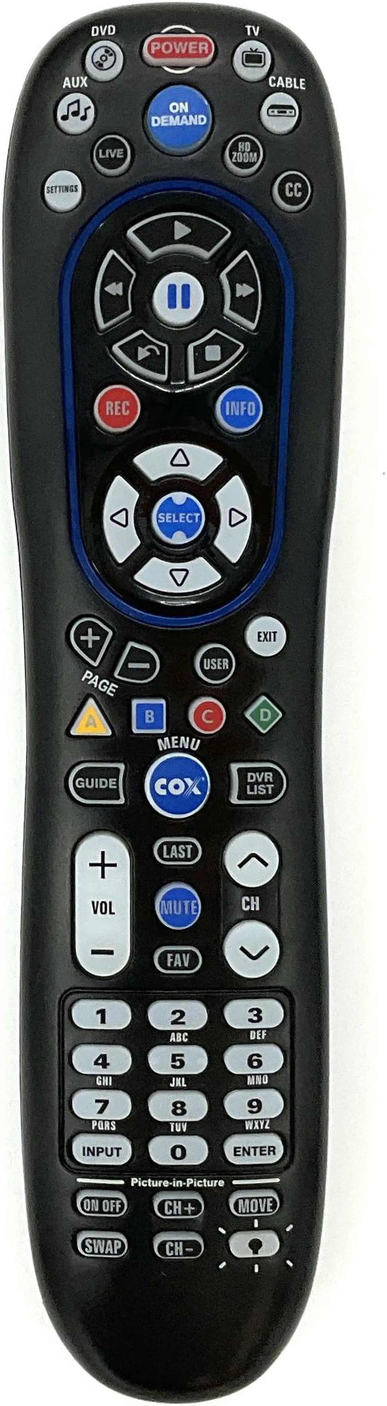 Main image of (1 Pack) Replacement Cox Remote Control URC-8820-MOTO For TVs, Blue-ray/DVR players, VCRs, and audio systems