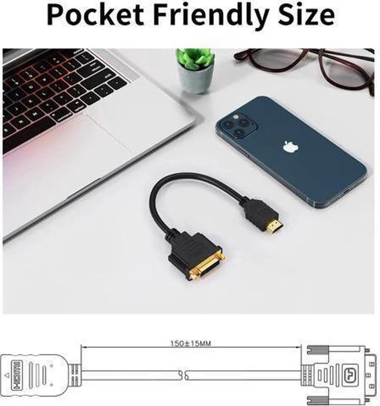 Alt view image 12 of 12 - HDMI to DVI Short Cable 0.5ft CableCreation Bi-Directional DVI-I (24+5) Female to HDMI 4K Male Adapter 1080P DVI to HDMI Conveter Compatible with PC TV TV Box PS5 Blue-ray Xbox Switch