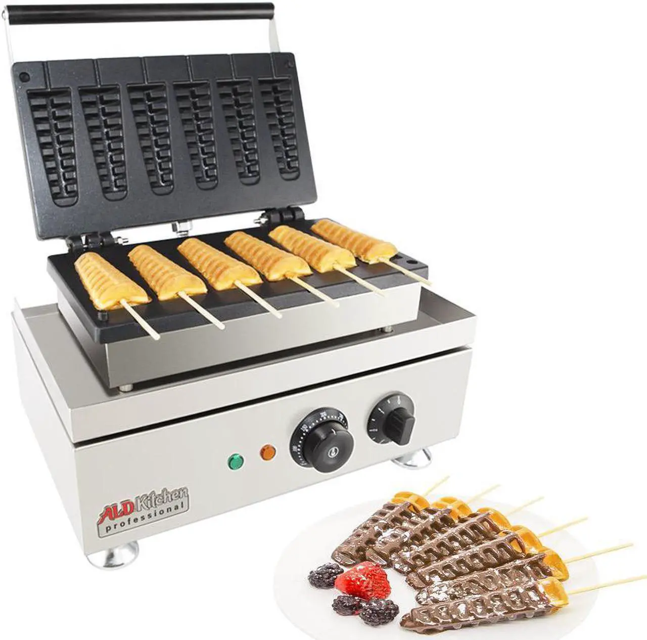 Main image of AP-503 Stick Waffle Maker | Professional Stainless Steel Waffle Iron | 6 Small Stick Waffles