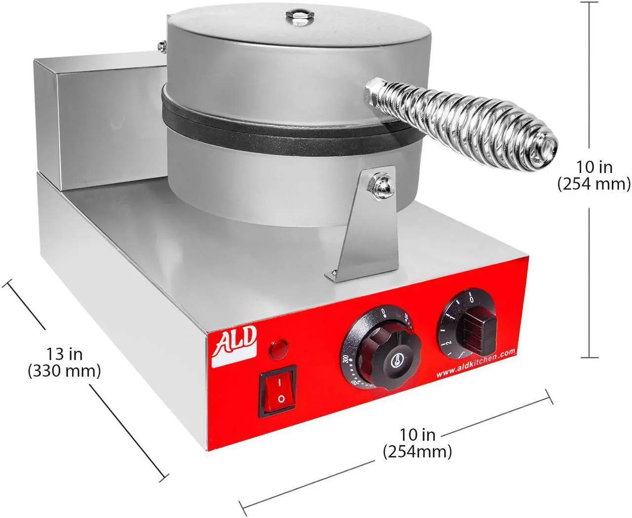 Alt view image 2 of 7 - AR-HWB1 Belgian Waffle Maker | Waffle Iron with Red Panel | Nonstick
