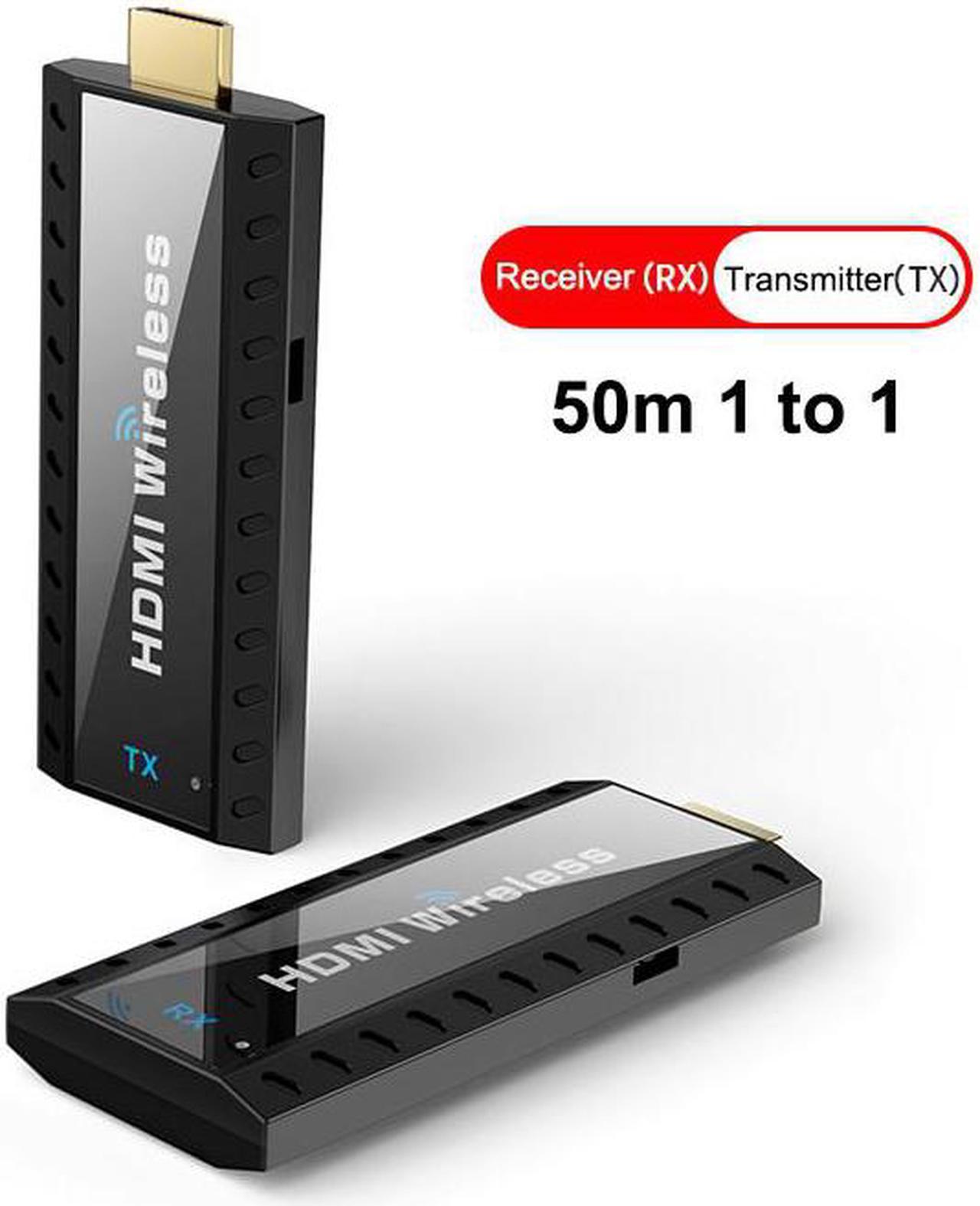 164Ft / 50m Wireless HDMI Video Transmitter and Receiver Extender Converter Display Adapter Screen Share Switch for PS4 PC To TV Monitor Projector