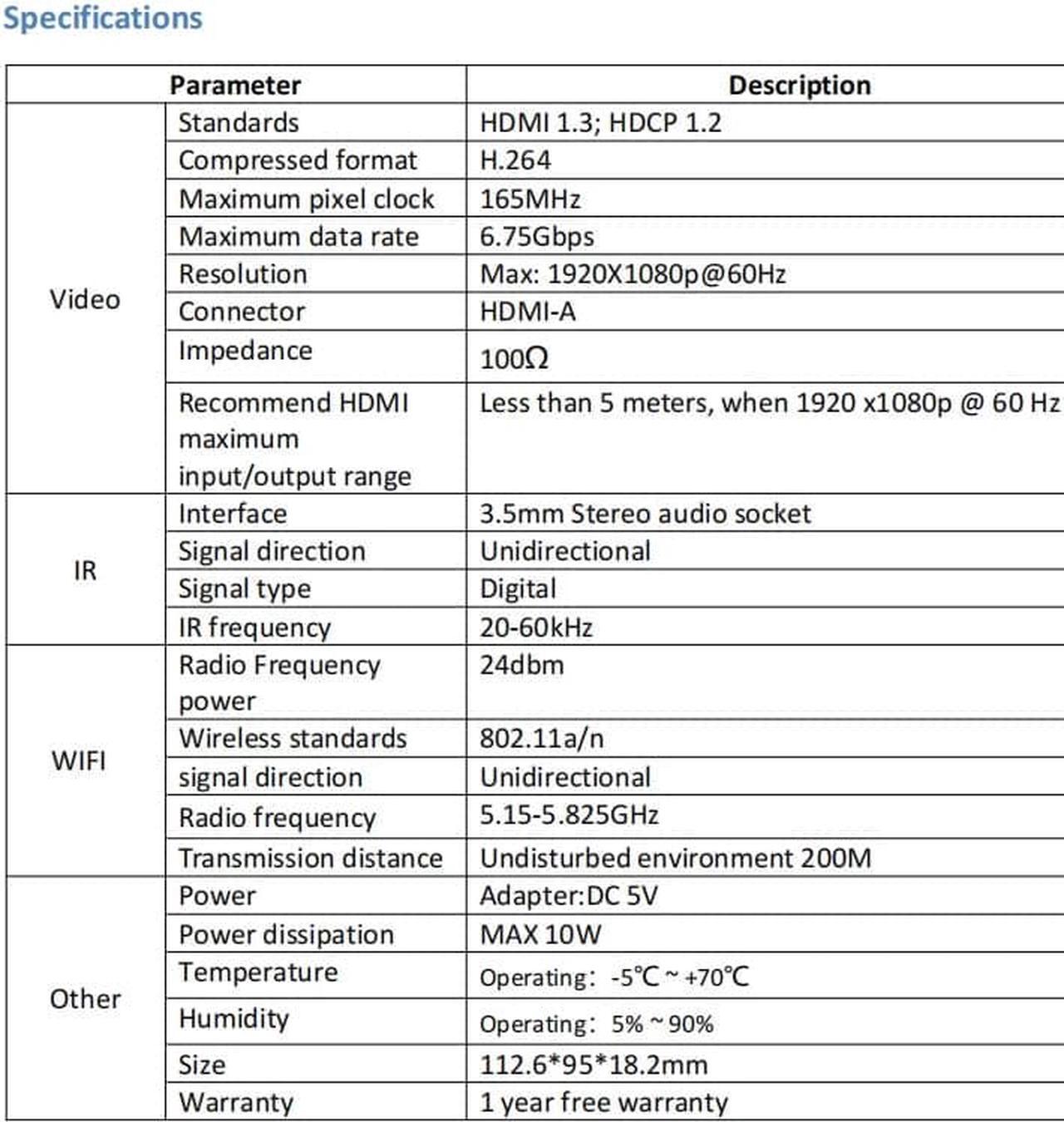 Alt view image 7 of 7 - (1 SENDER and 4 RECEIVERS Kit) Up to 656Ft,H.264 Wireless 1080P@60Hz Video Extender with Local Pass-through HDMI Loop-out Transmitter 4 Receivers Kit 200m with IR remote