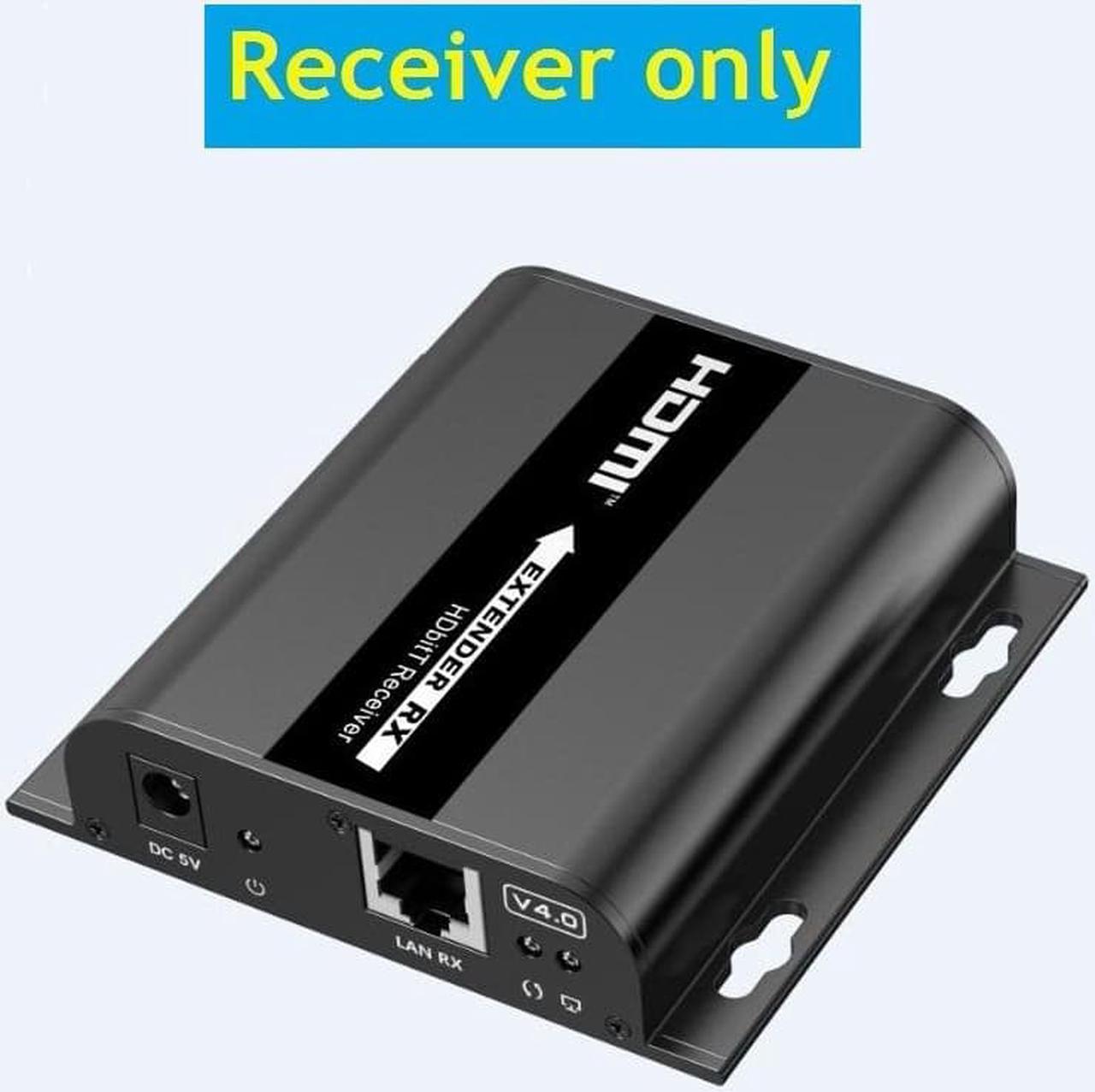 Only Receiver,For LKV383 V4.0 1080P HDMI Extender with IR 394ft /120M Over Single Cat5 /Cat6 /Cat7 Ethernet Network and LAN Router/Switcher for HD STB,DVD,PS3, etc Supports TCP/IP by Ethernet