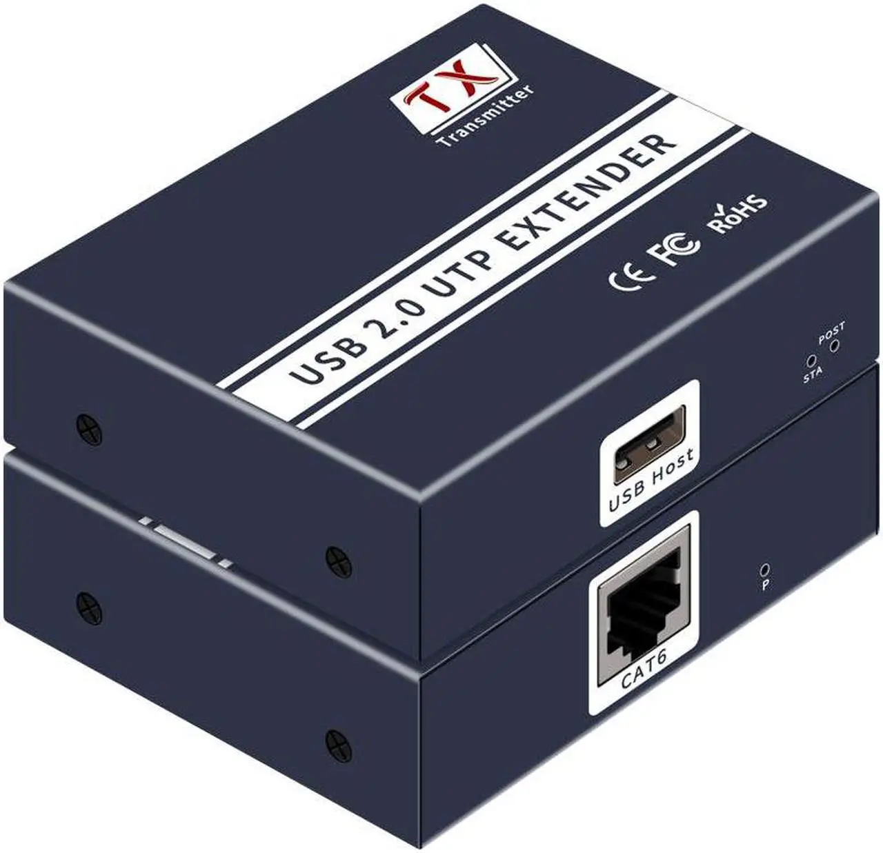 Alt view image 2 of 6 - 150M USB2.0 Extender Over Ethernet RJ45 Cat6 Cable UTP Extension 6 Ports USB 2.0 Hub Splitter for Keyboard Mouse Printer U Disk Camera