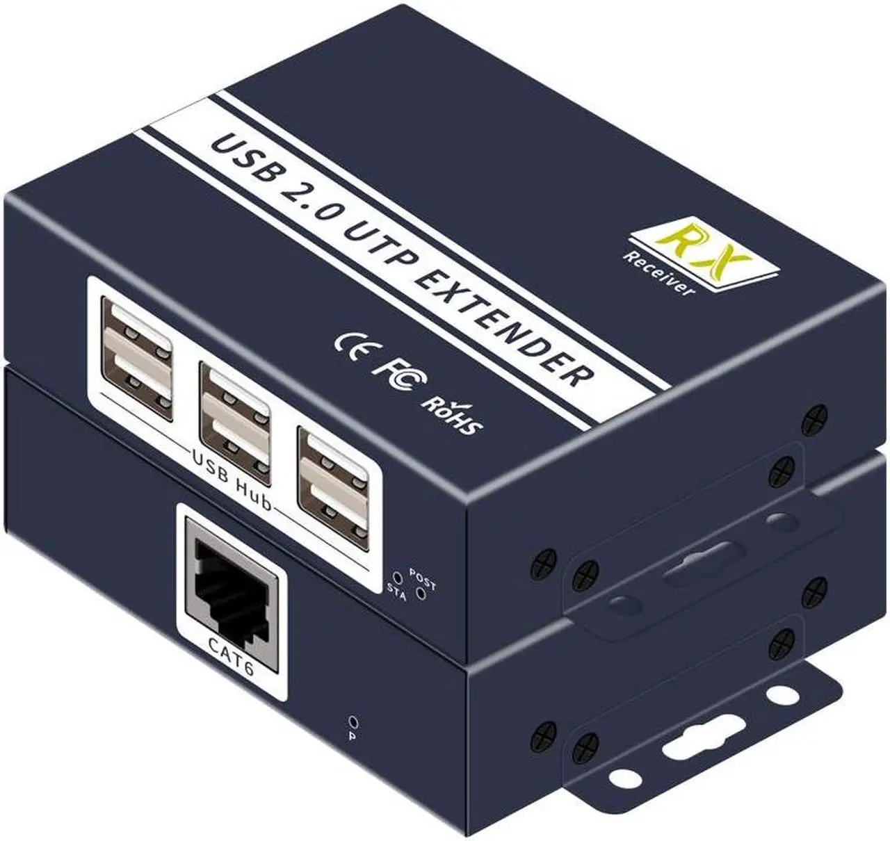 Main image of 150M USB2.0 Extender Over Ethernet RJ45 Cat6 Cable UTP Extension 6 Ports USB 2.0 Hub Splitter for Keyboard Mouse Printer U Disk Camera