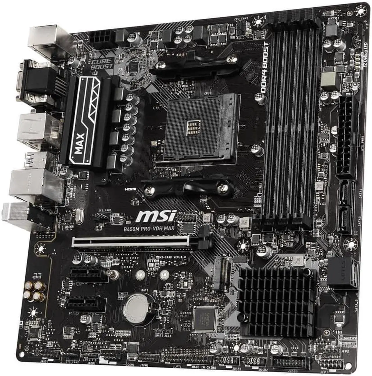 Alt view image 5 of 11 - MSI  B450M PRO-VDH MAX AM4 AMD B450 M2 [NVME ] USB3.0 USB3.1 PCI-E 3.0  HDMI SATA 6Gb/s Micro ATX AMD Motherboard R3 R5 R7