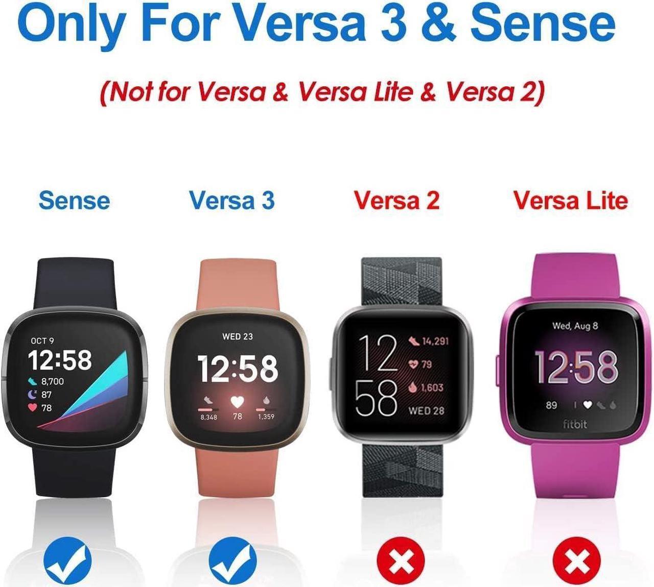Alt view image 2 of 7 - Wasserstein Screen Protector for Fitbit Sense, Versa 3, and Versa 4 - Made for Fitbit - Clear, Flexible TPU Film Cover Compatible with Fitbit Sense, Versa 3, and Versa 4 (Transparent - 3 Pack)