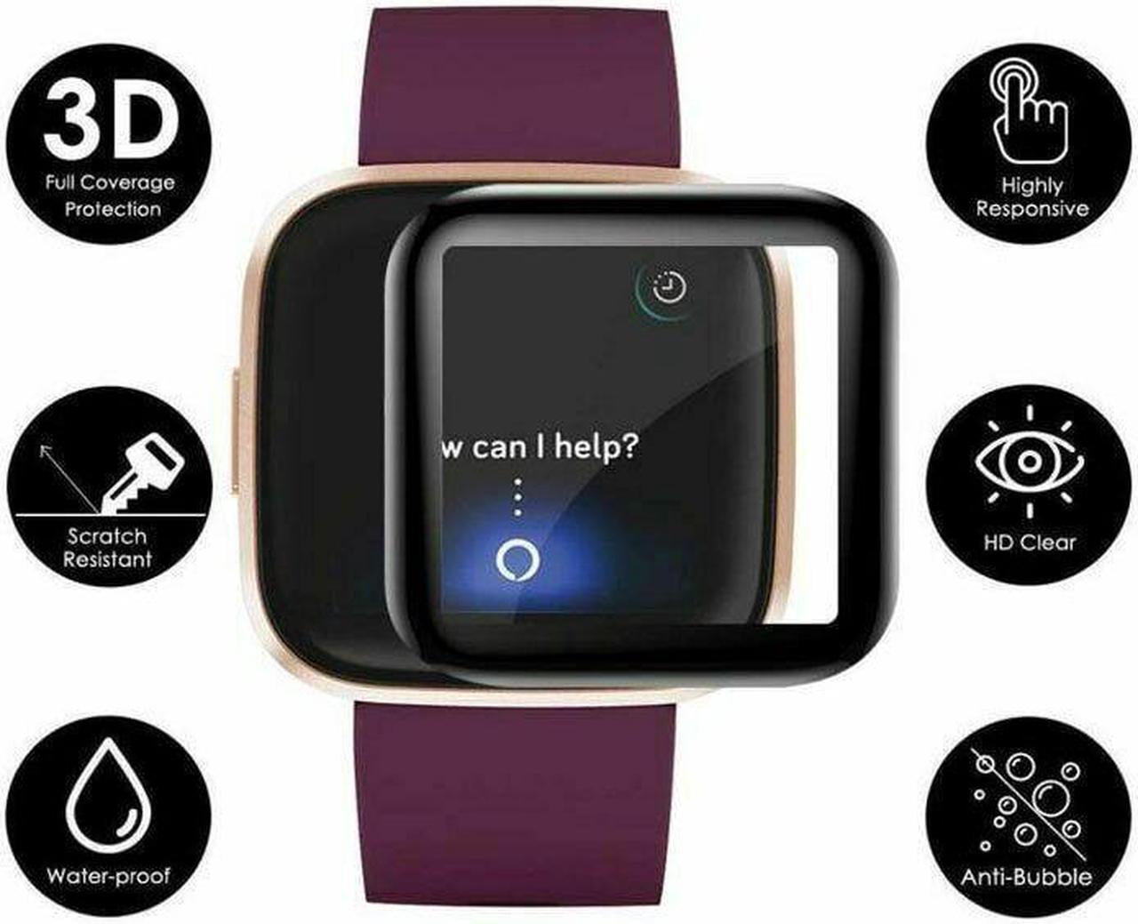 Alt view image 7 of 7 - Wasserstein Screen Protector for Fitbit Sense, Versa 3, and Versa 4 - Made for Fitbit - Clear, Flexible TPU Film Cover Compatible with Fitbit Sense, Versa 3, and Versa 4 (Transparent - 3 Pack)