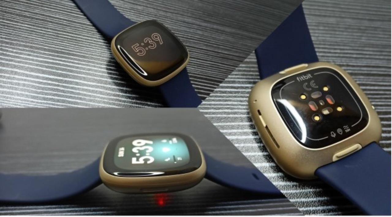 Alt view image 5 of 7 - Fitbit Versa 3 Wifi + Bluetooth Smartwatch - Midnight / Soft Gold Aluminium