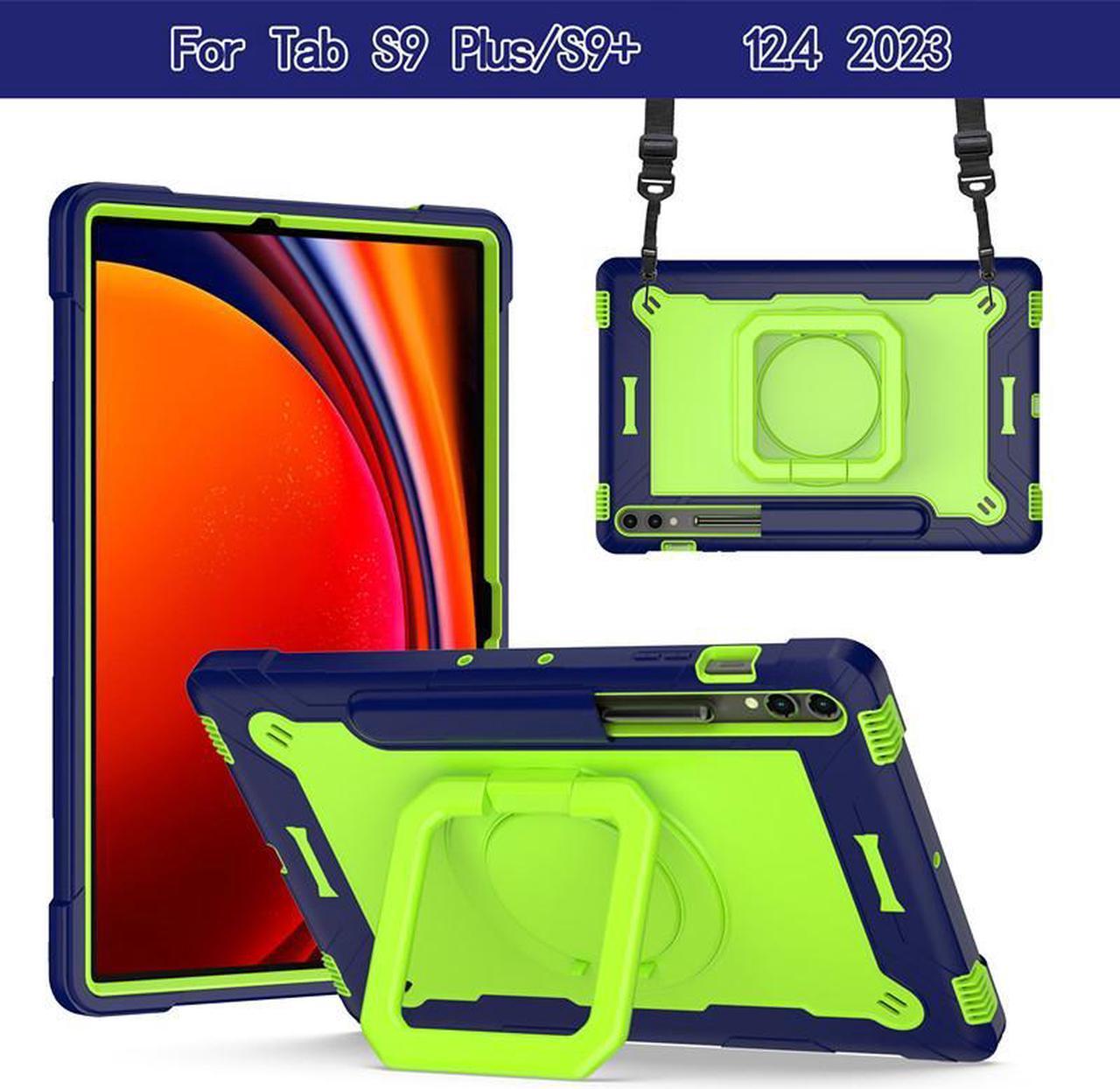 NEW Fashion Protective Back Cover Case for Samsung Galaxy Tab S9+ / For Samsung Galaxy Tab S9 Plus SM-X810 / SM-X816B / For Galaxy Tab S9 FE+ (S9 FE Plus) / SM-X818U (12.4inch) (Green)