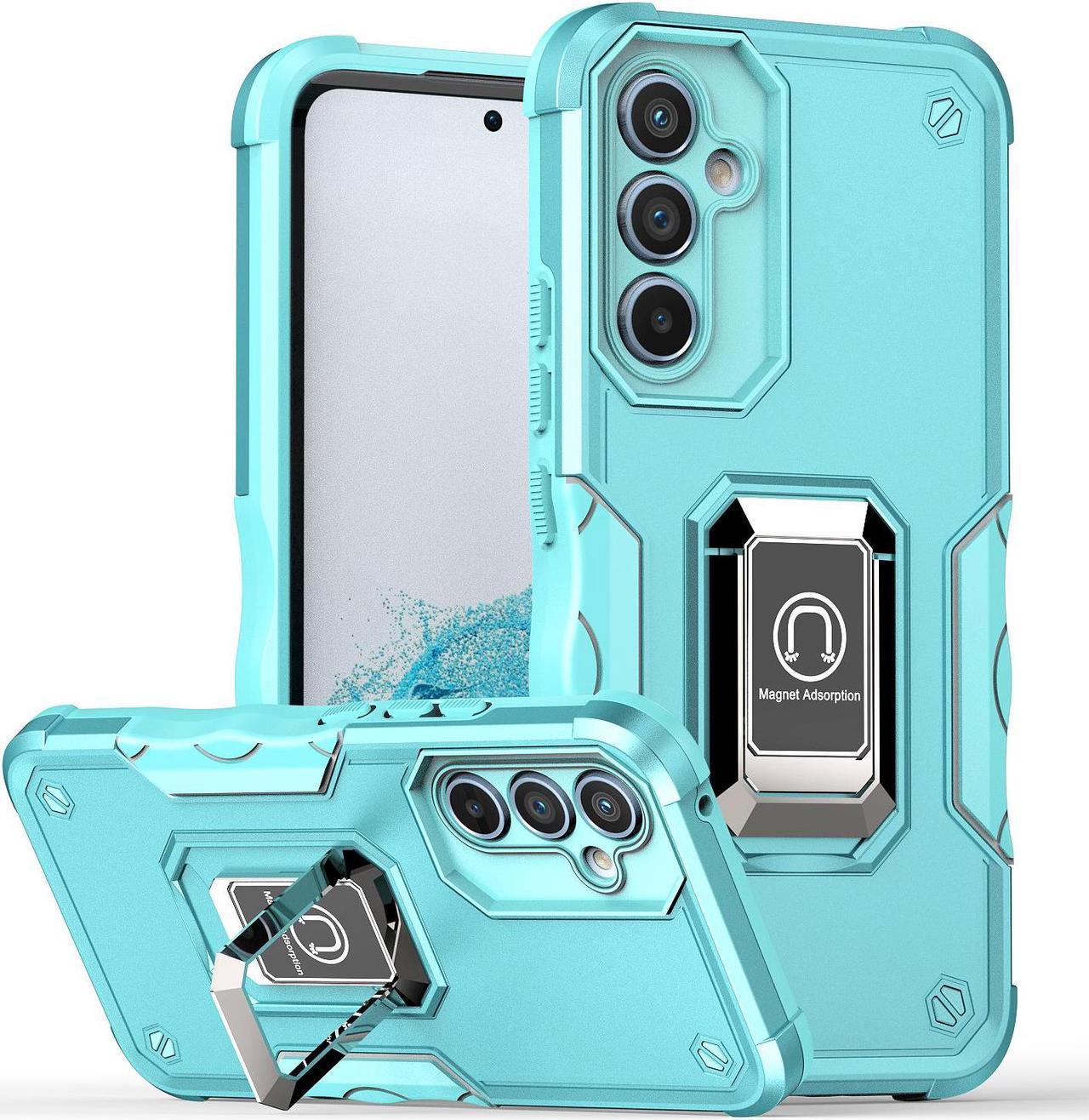 Fashion Case with Holder Back Cover Stander Shockproof Case For Galaxy S24 Plus (Galaxy S24+) (Mint)