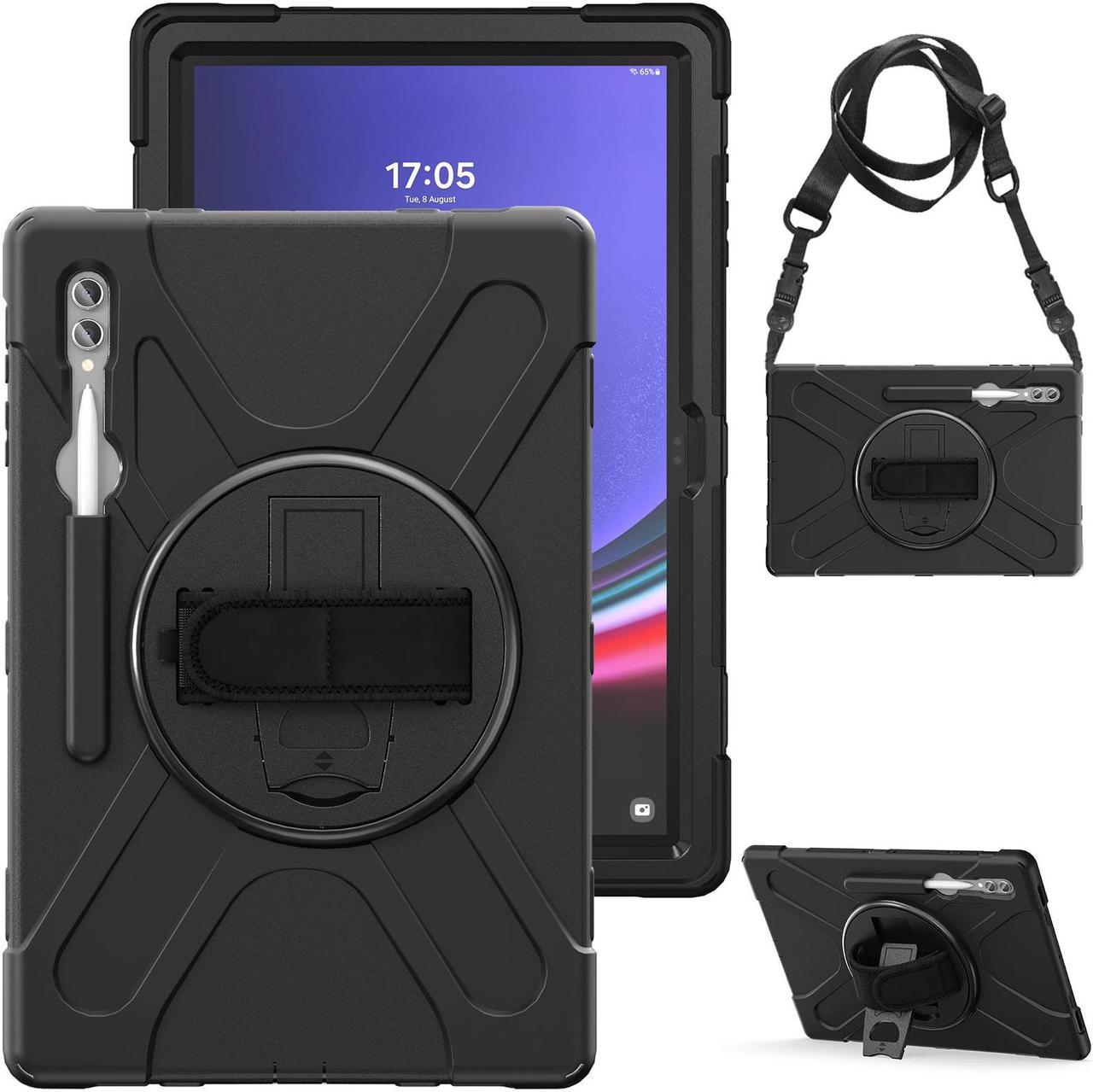 NEW Fashion Protective Back Cover Case for Samsung Galaxy Tab S9 Ultra (14.6inch) / SM-X910 / SM-X916B / SM-X918U / For Galaxy Tab S8 Ultra / SM-X900 /  SM-X906 /(14.6inch) (Black)