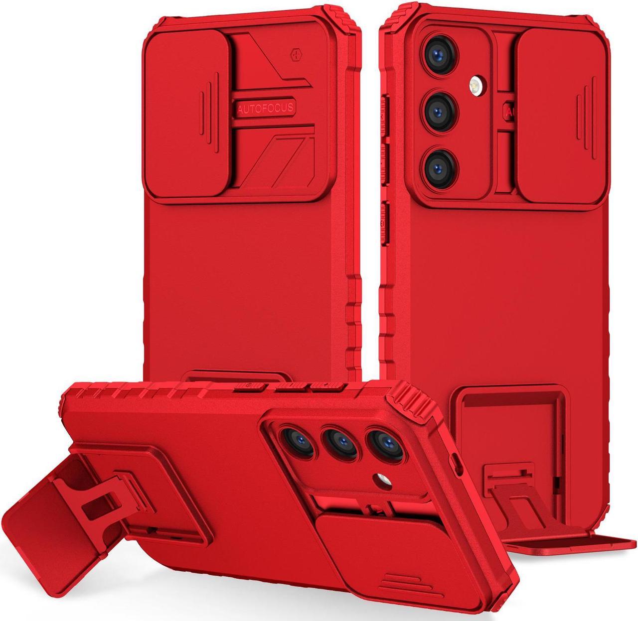 Fashion Case with Stander Shockproof Case For Samsung Galaxy S24 (Red)