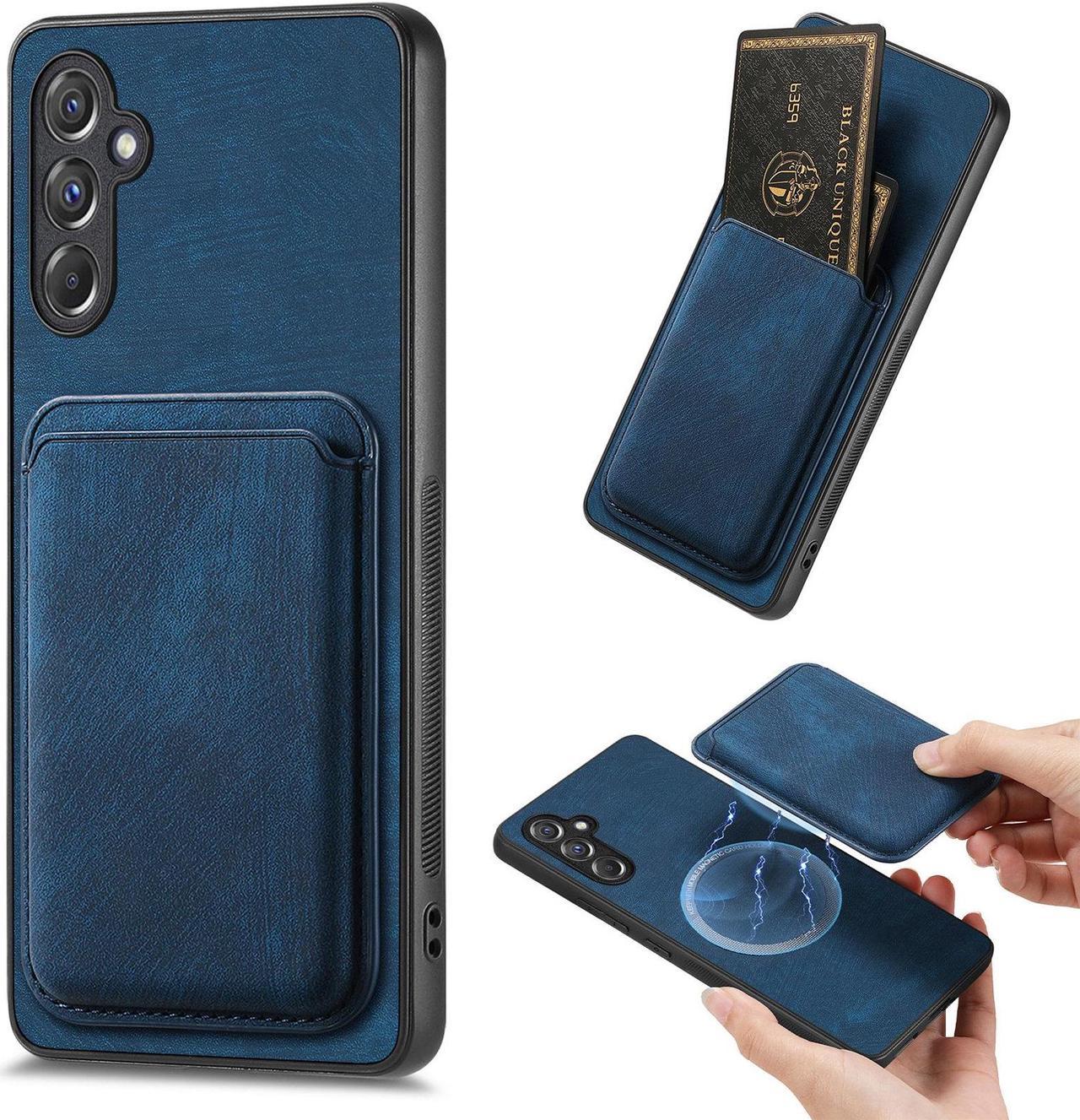 NEW Fashion Case with Card Holder Cover Detachable Case For Samsung Galaxy A15 5G (Blue)