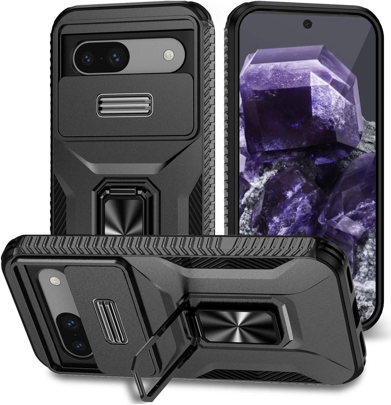 Main image of New Fashion Case with Stander Shockproof Case For Google Pixel 8A Case for Pixel 8A (Black)