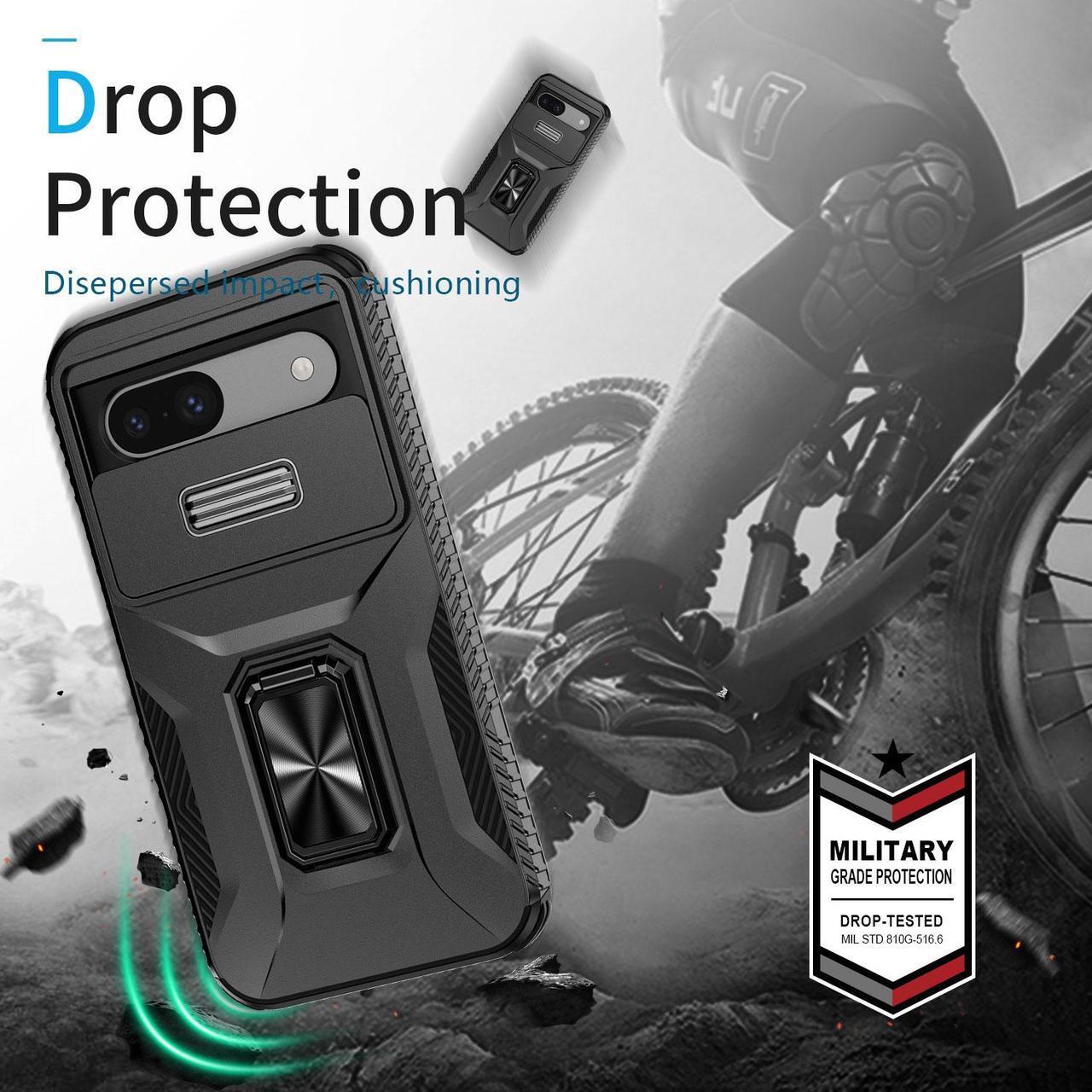 Alt view image 4 of 7 - New Fashion Case with Stander Shockproof Case For Google Pixel 8A Case for Pixel 8A (Black)