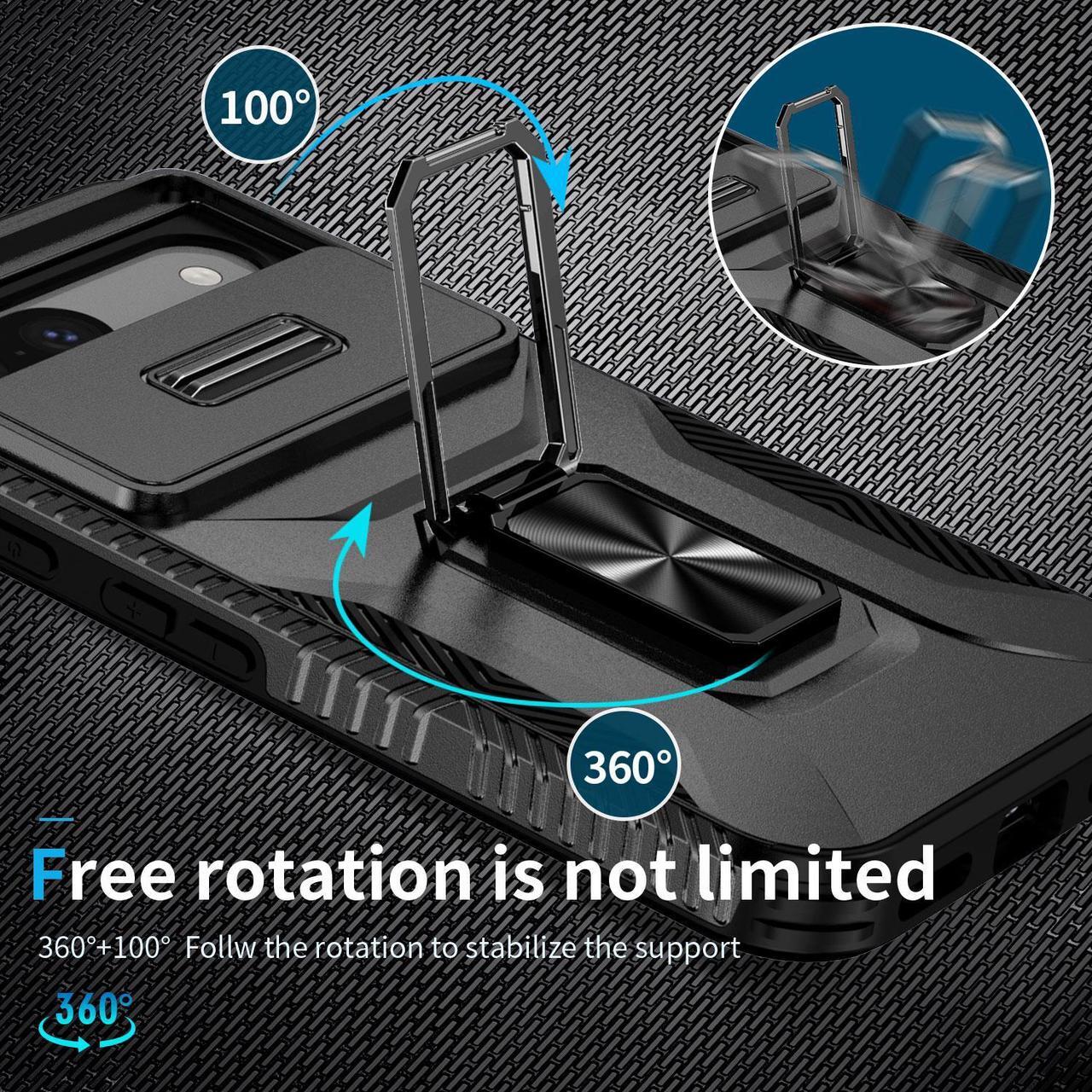 Alt view image 6 of 7 - New Fashion Case with Stander Shockproof Case For Google Pixel 8A Case for Pixel 8A (Black)