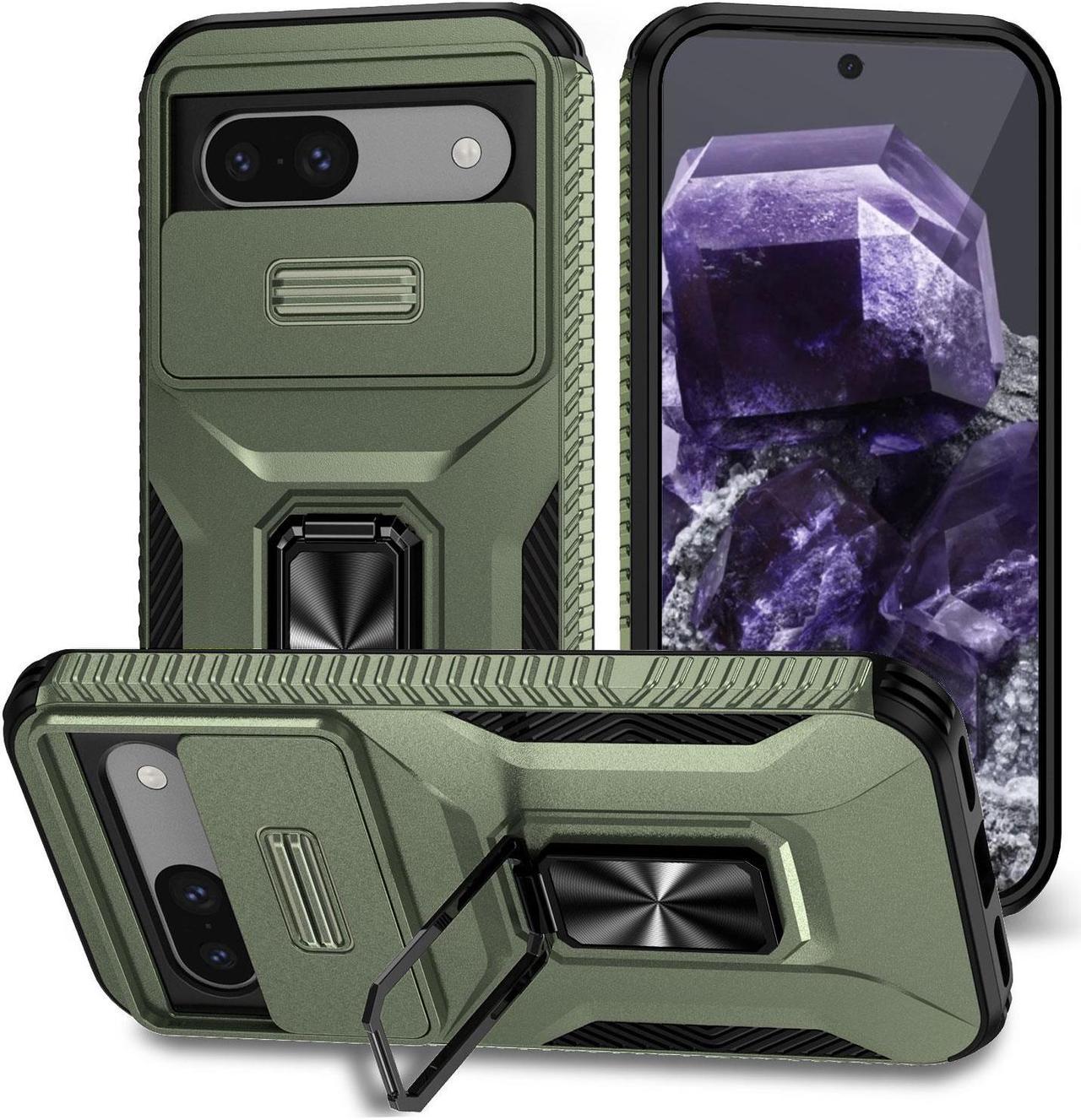 New Fashion Case with Stander Shockproof Case For Google Pixel 8A Case for Pixel 8A (Green)