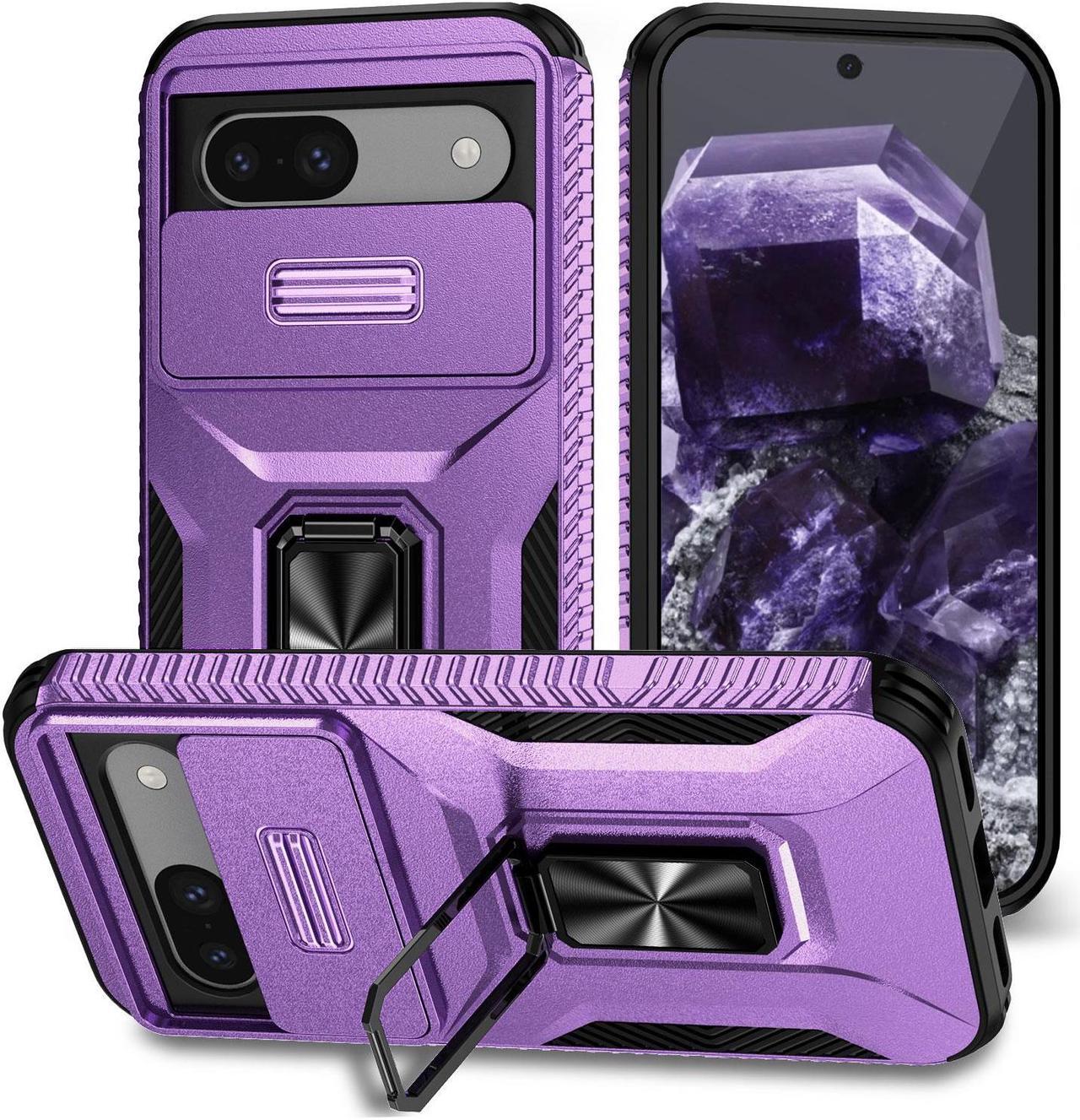 New Fashion Case with Stander Shockproof Case For Google Pixel 8A Case for Pixel 8A (Purple)