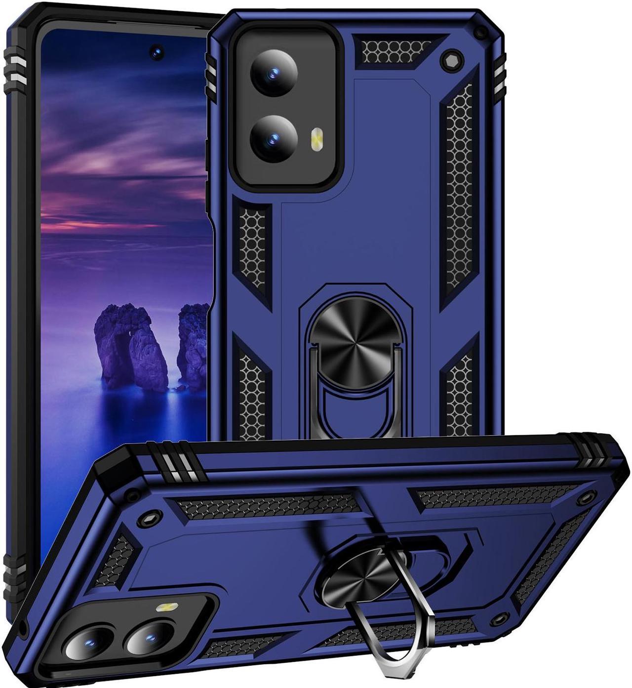 TYJKeJi Case with Holder Stander Case Shockproof Case For Moto G 5G 2024 (Blue)