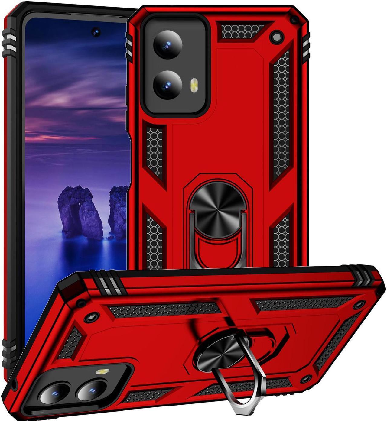 TYJKeJi Case with Holder Stander Case Shockproof Case For Moto G 5G 2024 (Red)