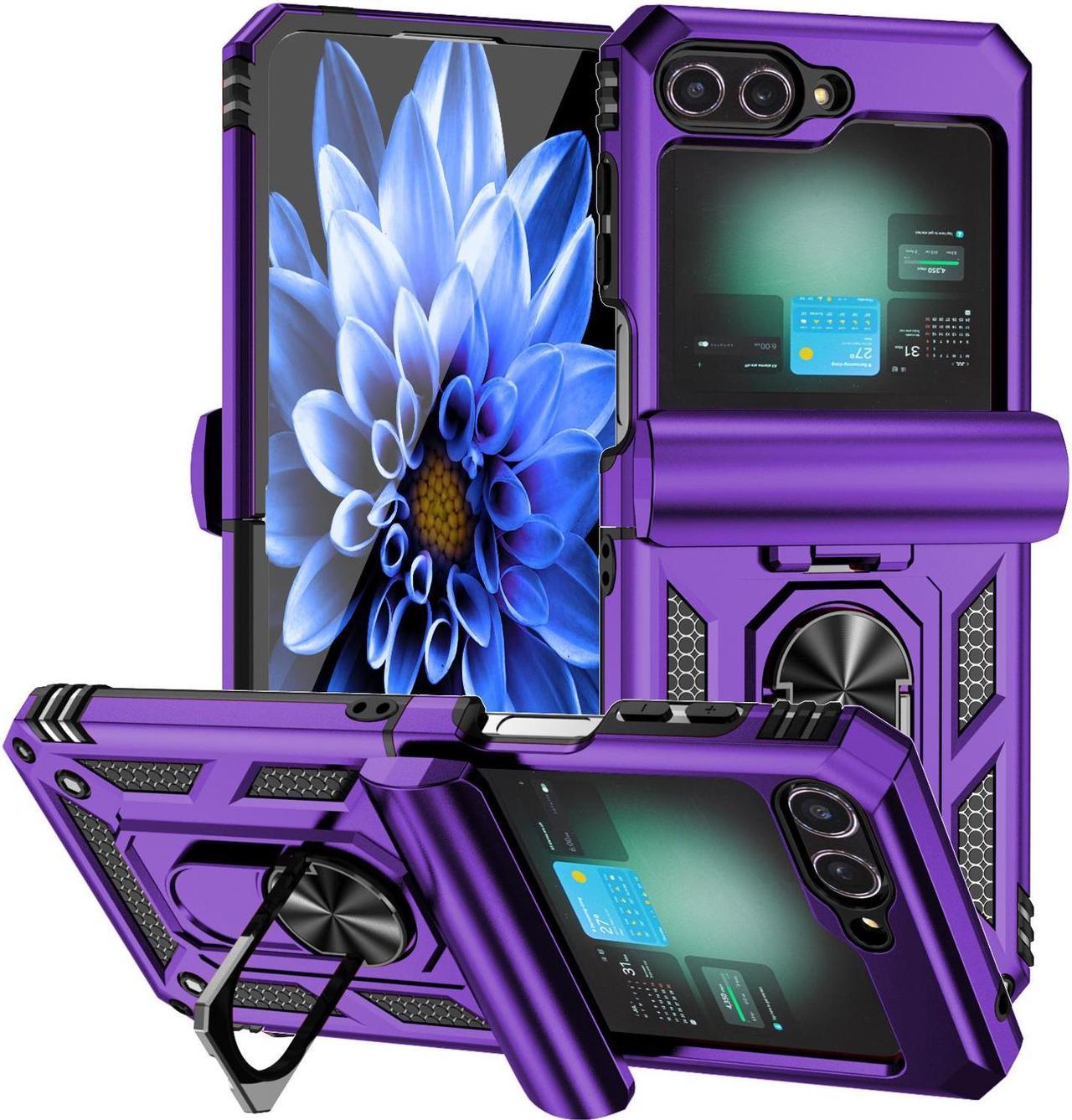 TYJKeJi Case with Stander Back Cover Case For Samsung Galaxy Z Flip6 For Samsung Galaxy Z Flip 6 (Purple)