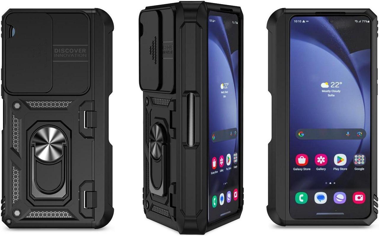 Alt view image 7 of 7 - TYJKeJi Case with Stander Back Cover Case For Samsung Galaxy Z Fold6 For Samsung Galaxy Z Fold 6 (Black)