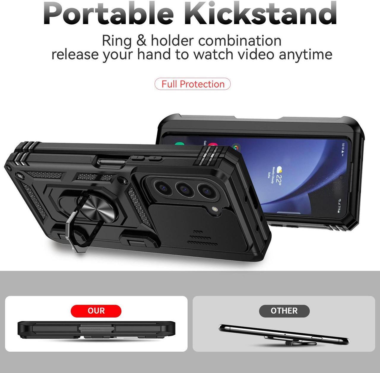 Alt view image 3 of 7 - TYJKeJi Case with Stander Back Cover Case For Samsung Galaxy Z Fold6 For Samsung Galaxy Z Fold 6 (Black)