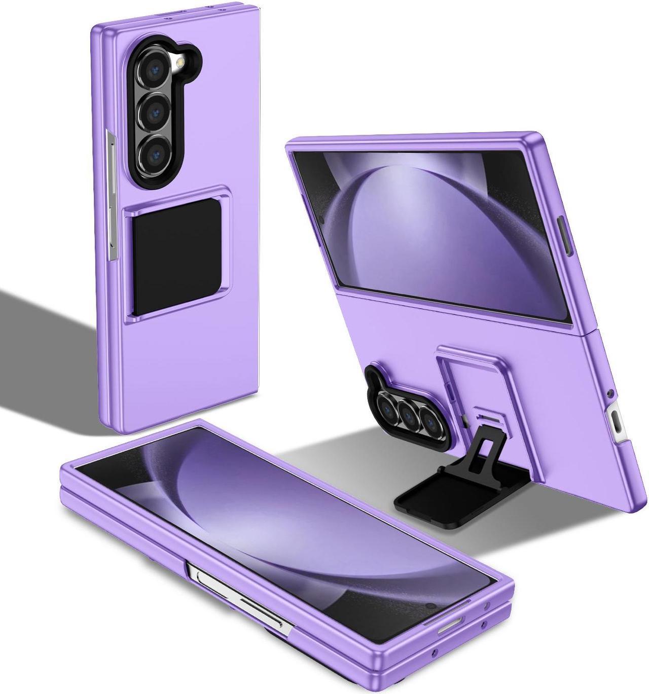 TYJKeJi Case with Stander Cover Case For Samsung Galaxy Z Fold 6 For Samsung Galaxy Z Fold6 (Purple)